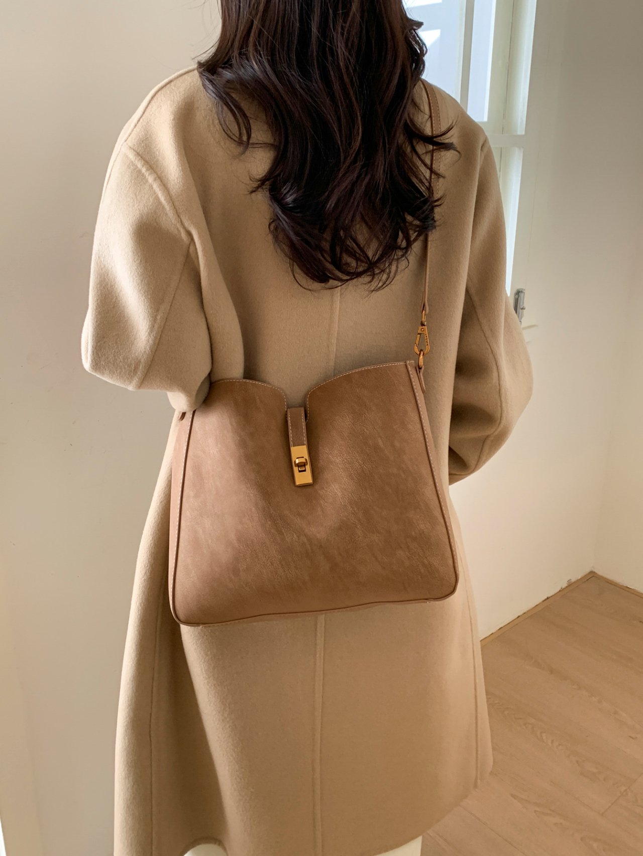 Brown Suede Crossbody Bag
