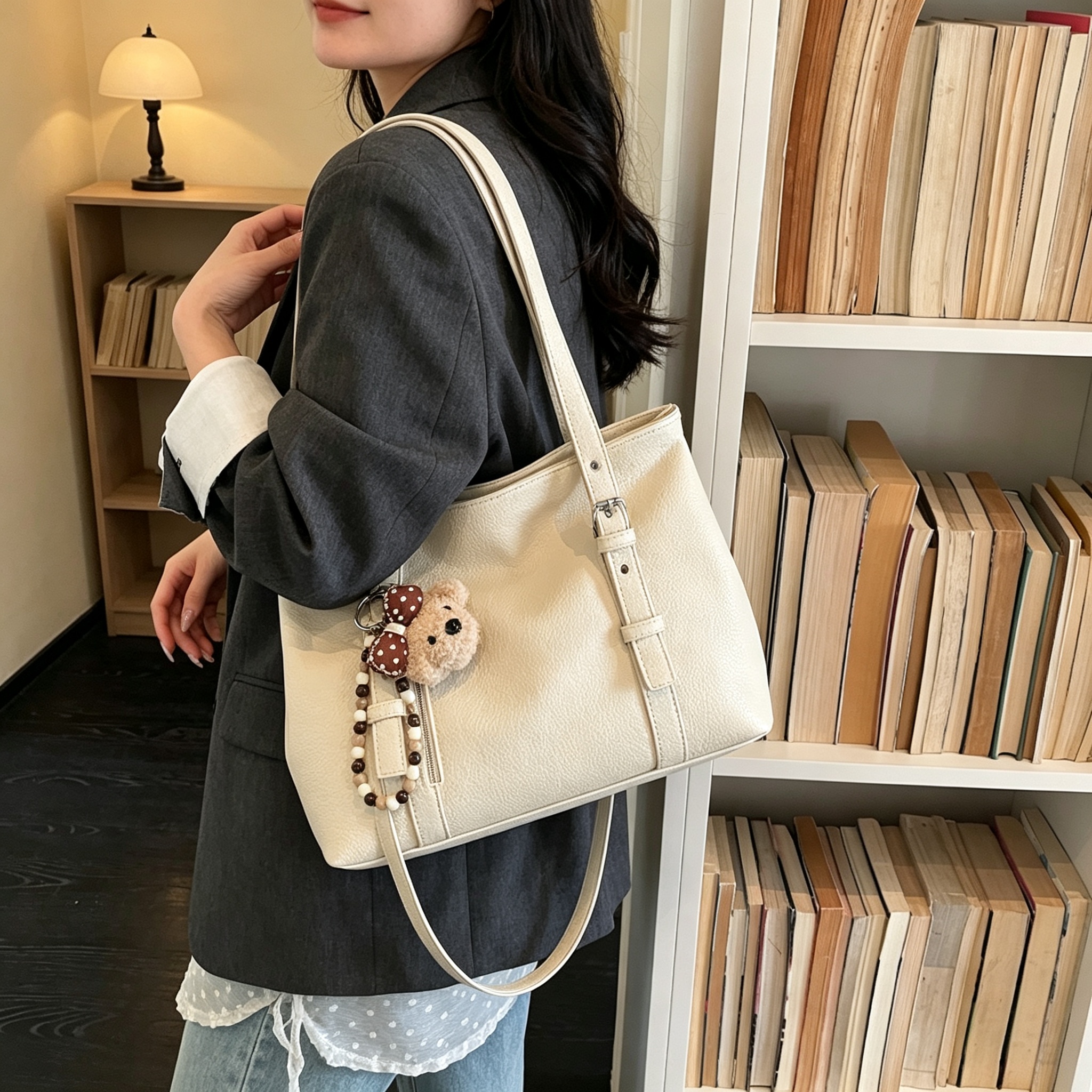 Off-White Solid Shoulder Bag
