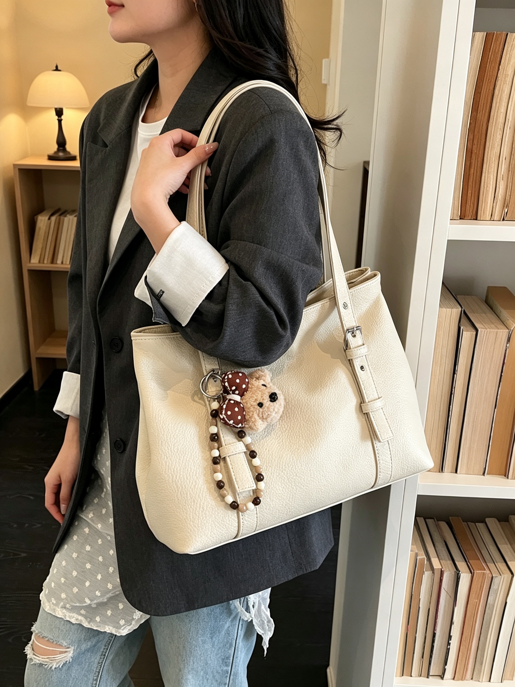 Off-White Solid Shoulder Bag