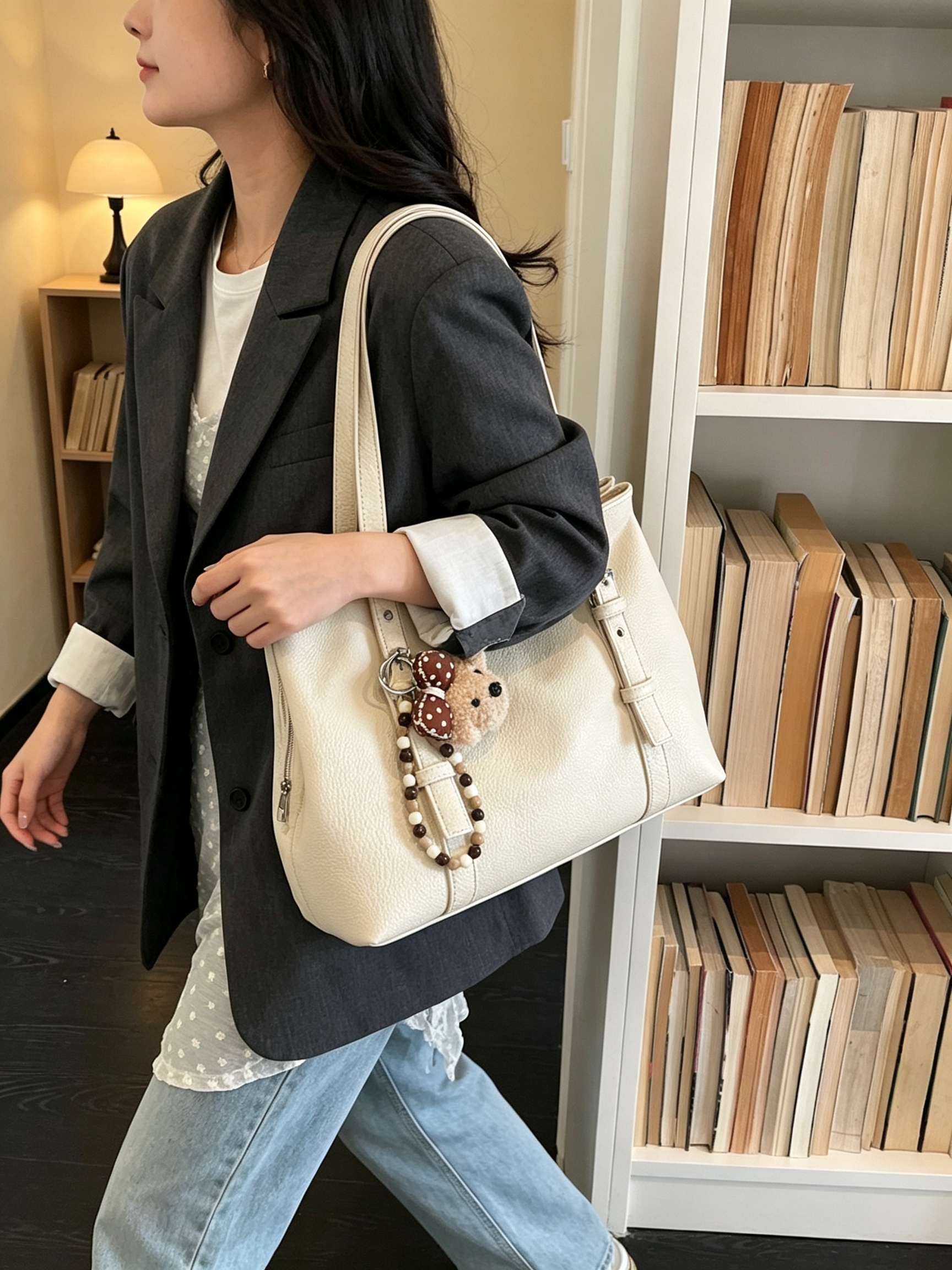 Off-White Solid Shoulder Bag
