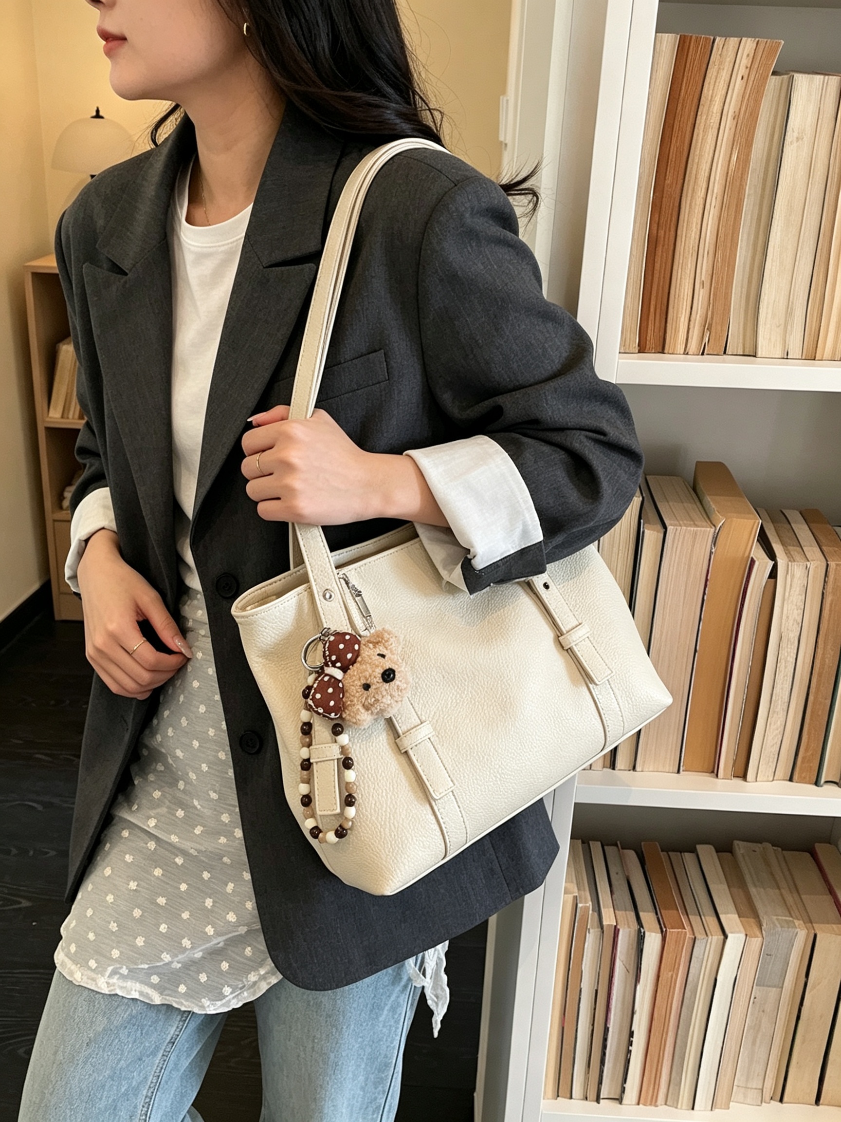 Off-White Solid Shoulder Bag