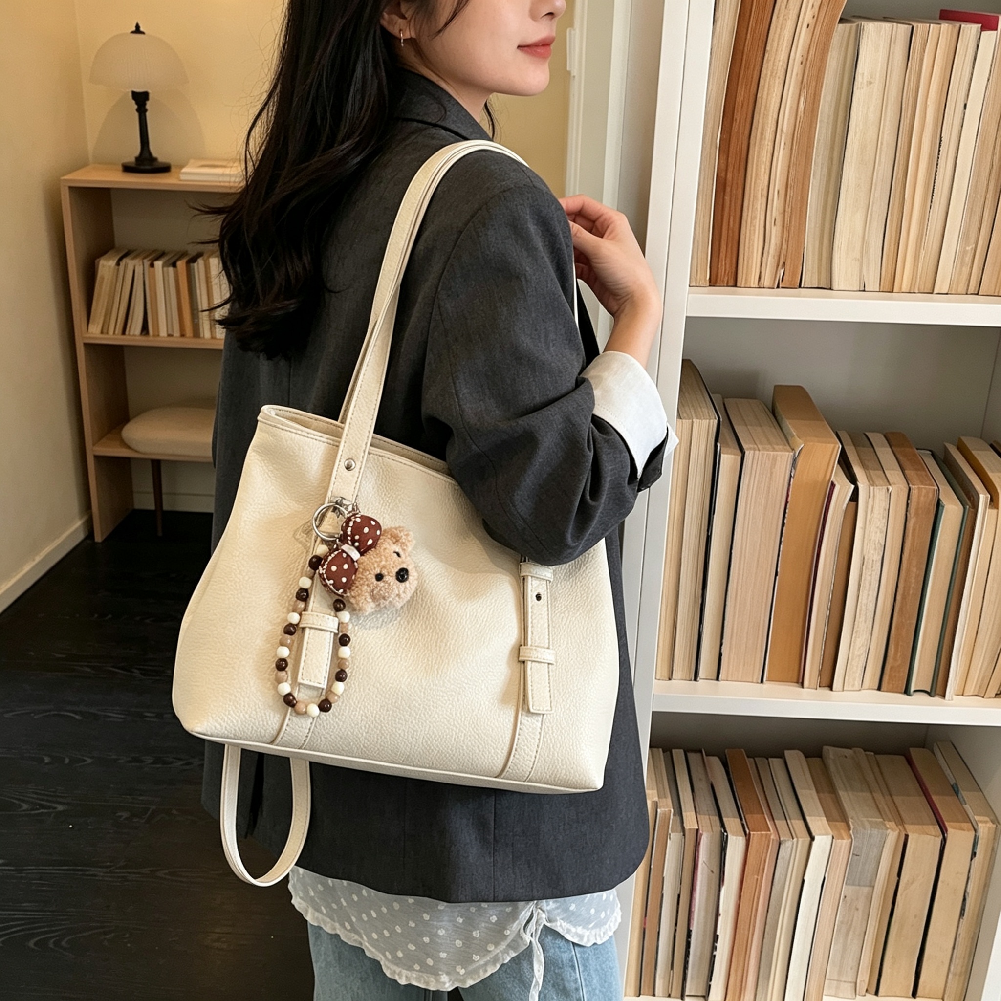Off-White Solid Shoulder Bag