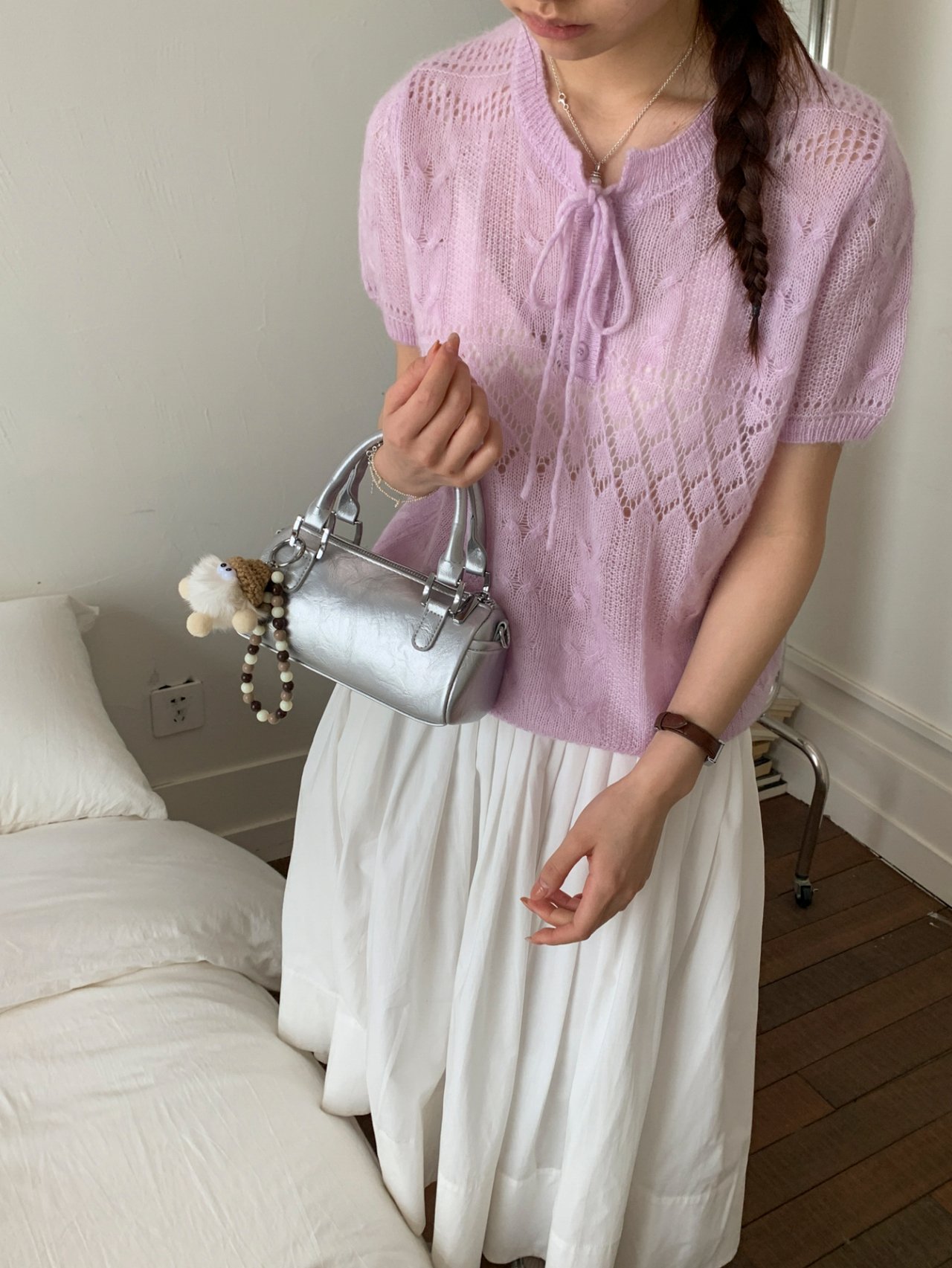 Silver Mini Crossbody Bag