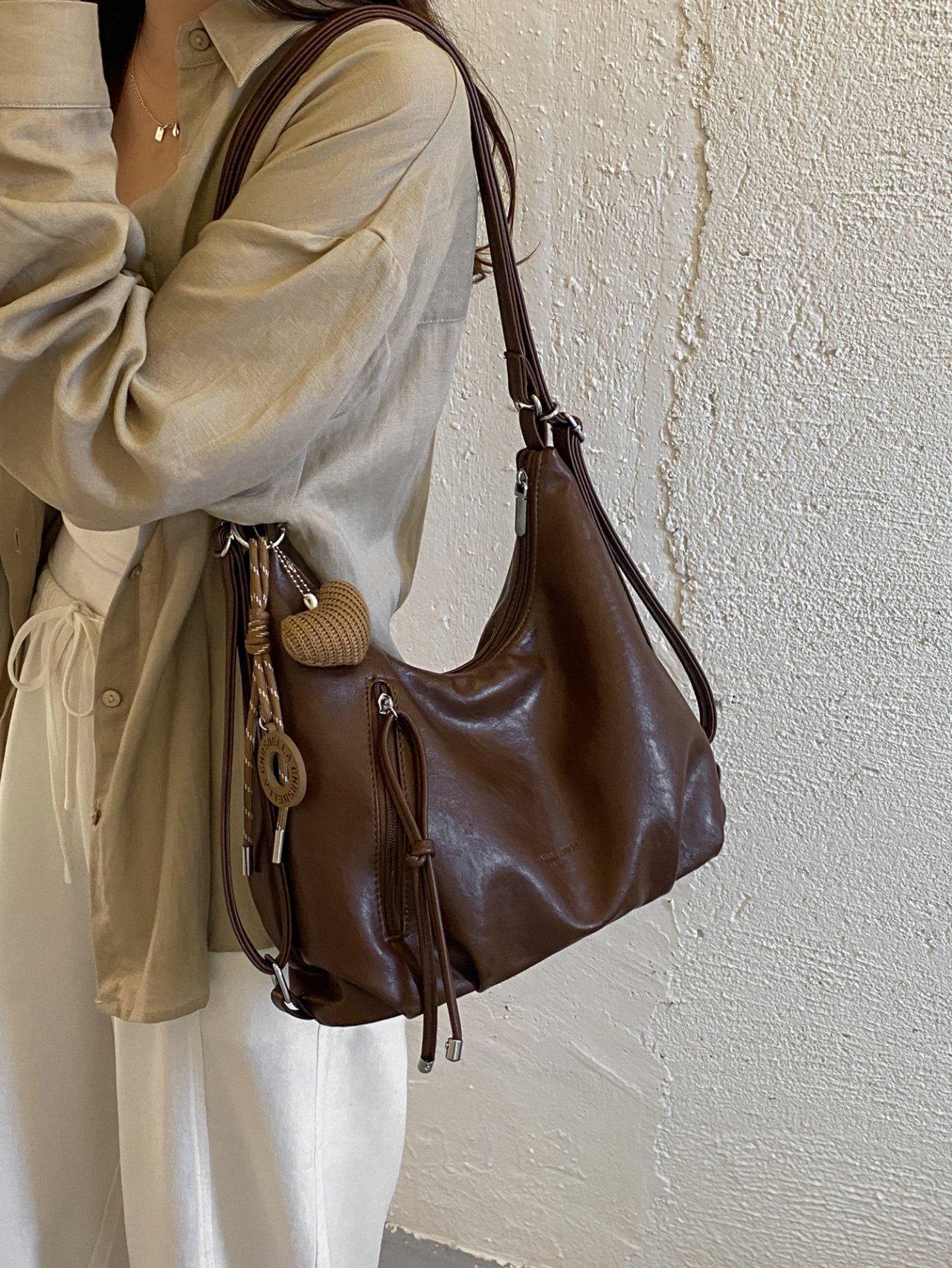 Brown Hobo Shoulder Bag