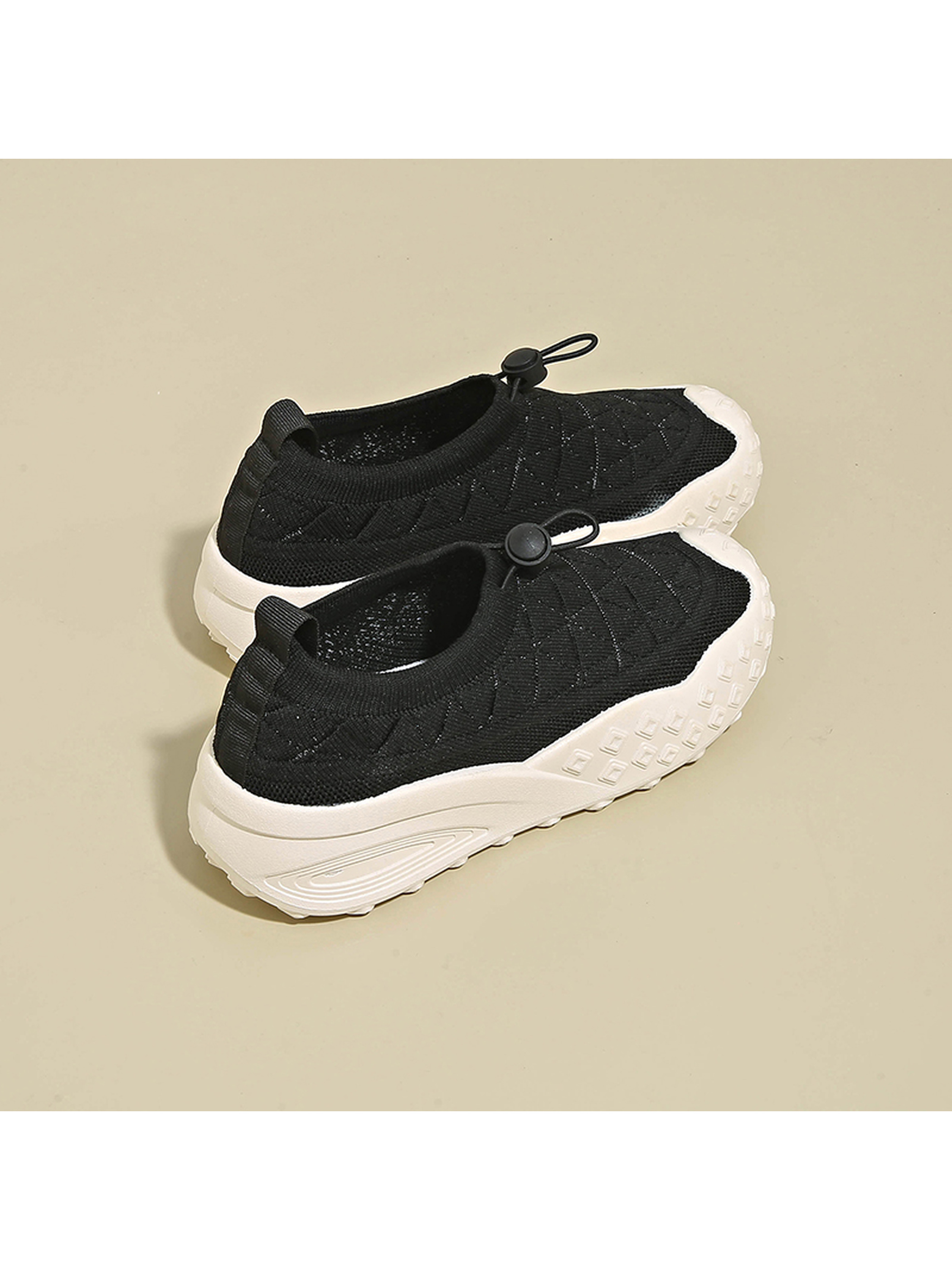 Black Slip-On Comfort Sneakers with Flat Sole