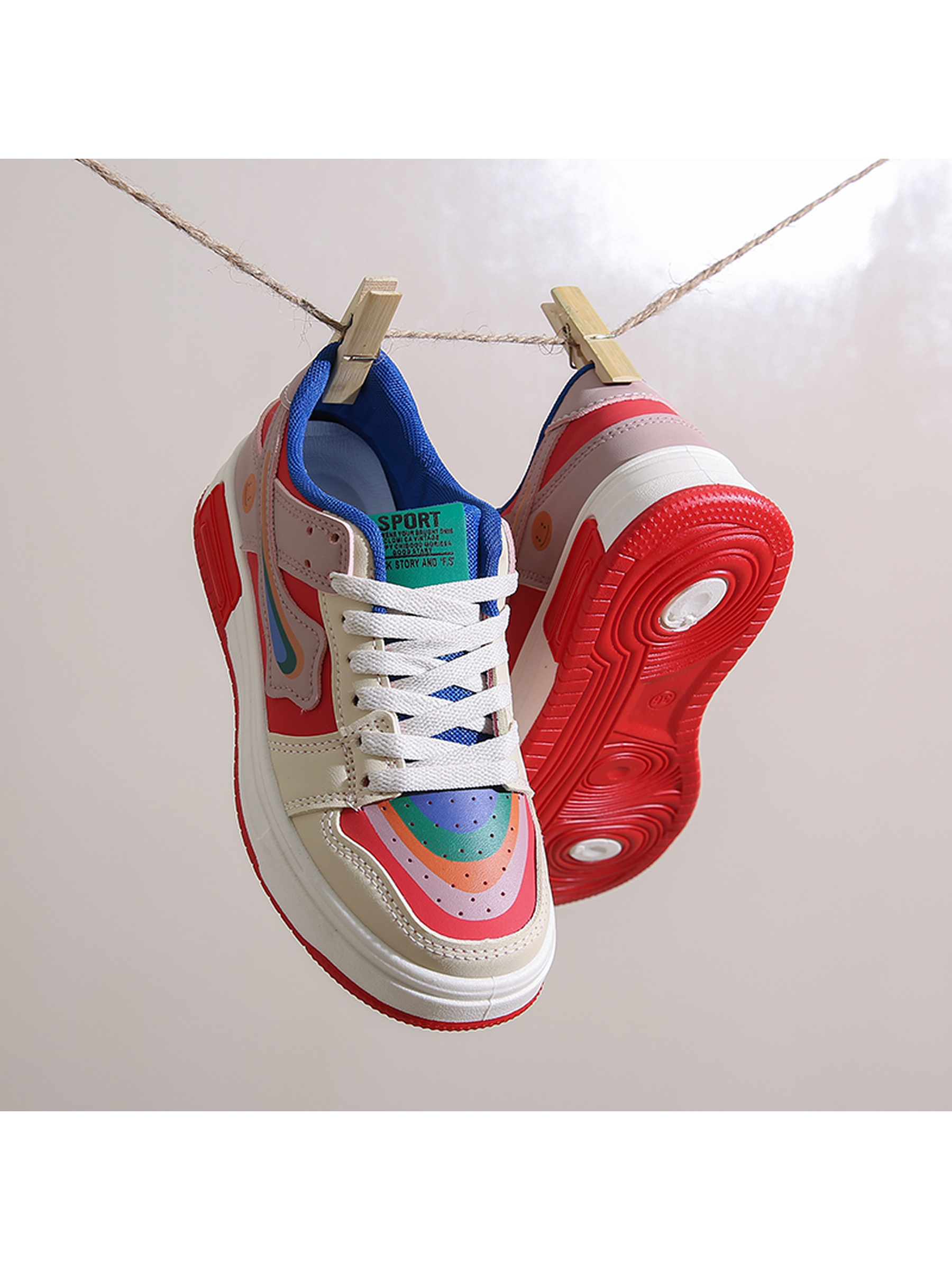 Multi-Color Lace-Up Sneakers