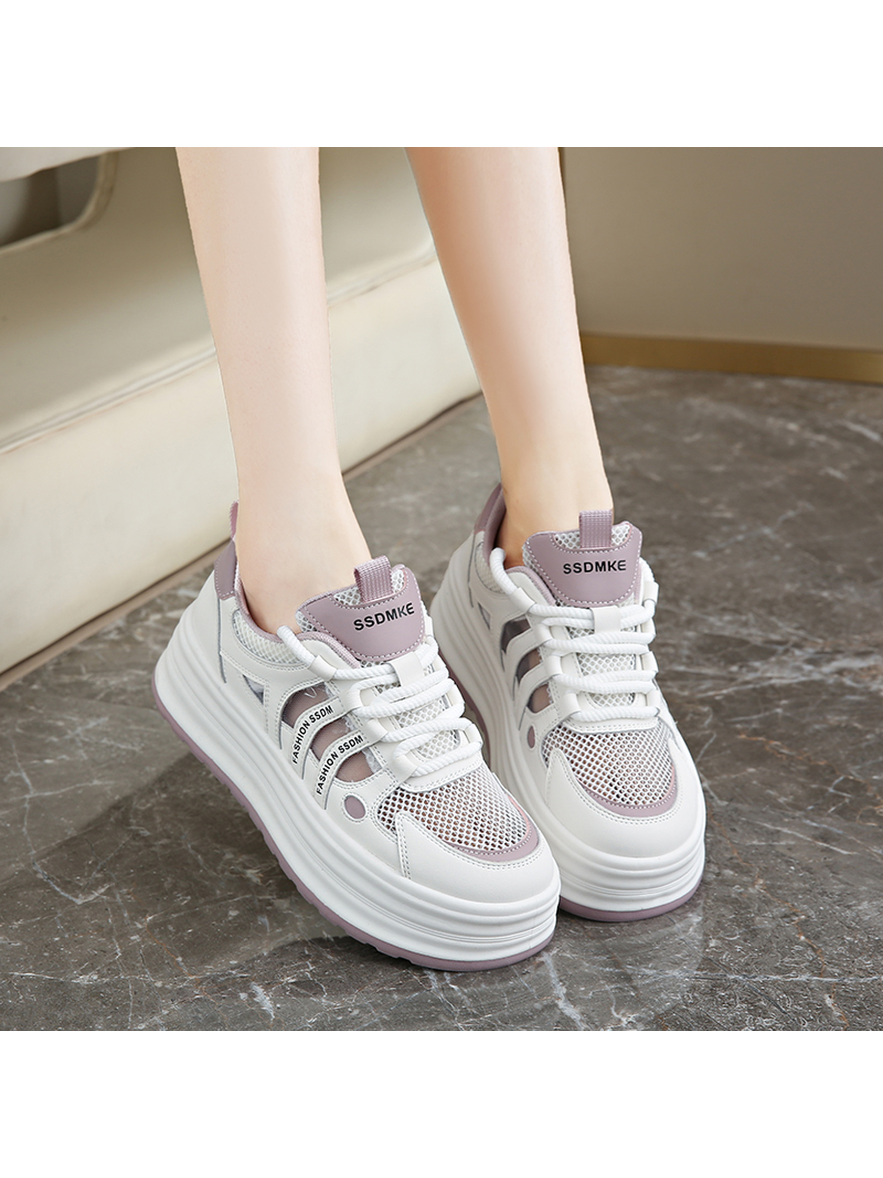 Mesh Platform Sneakers