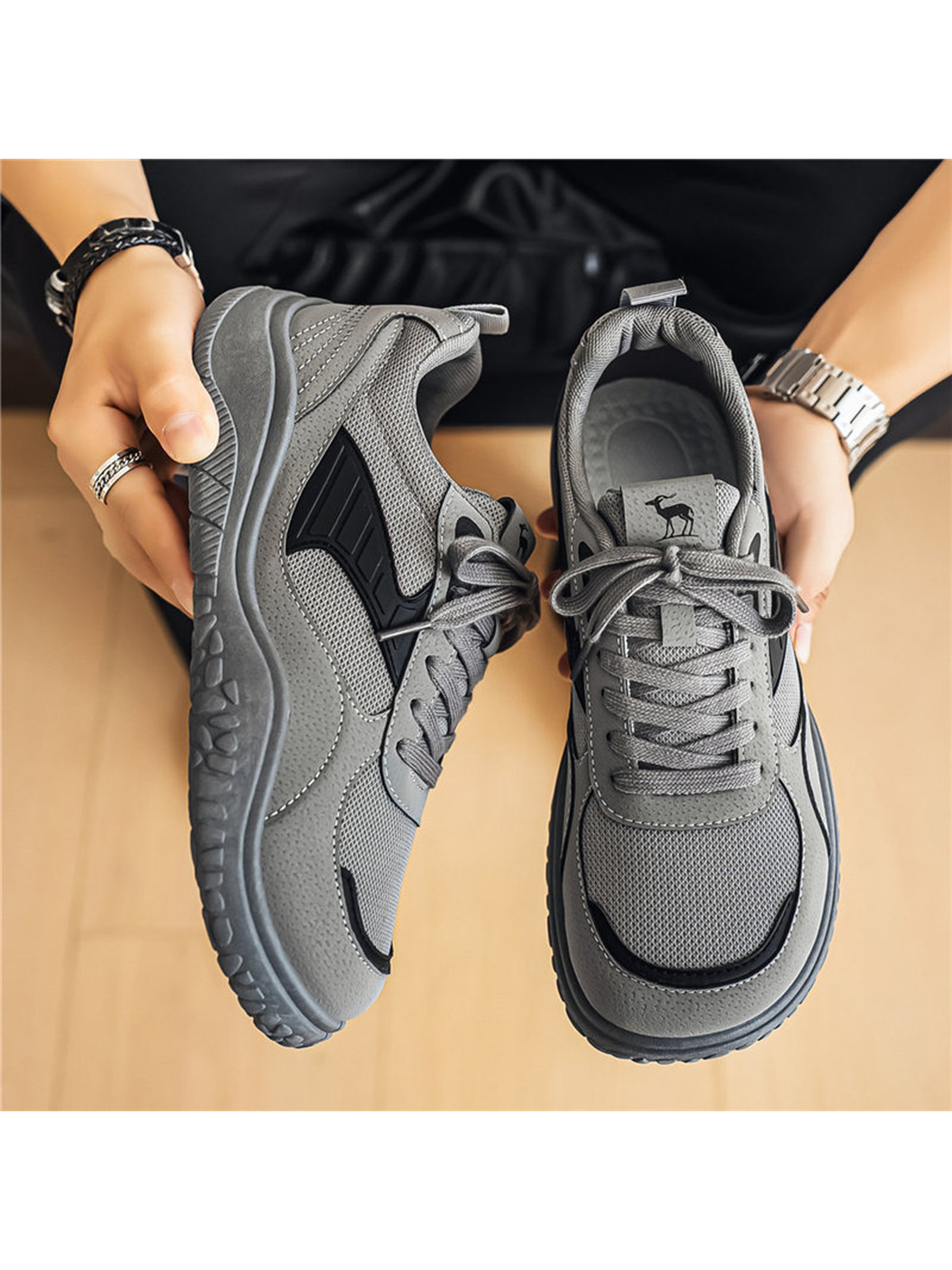 Mens Grey Casual Shoes