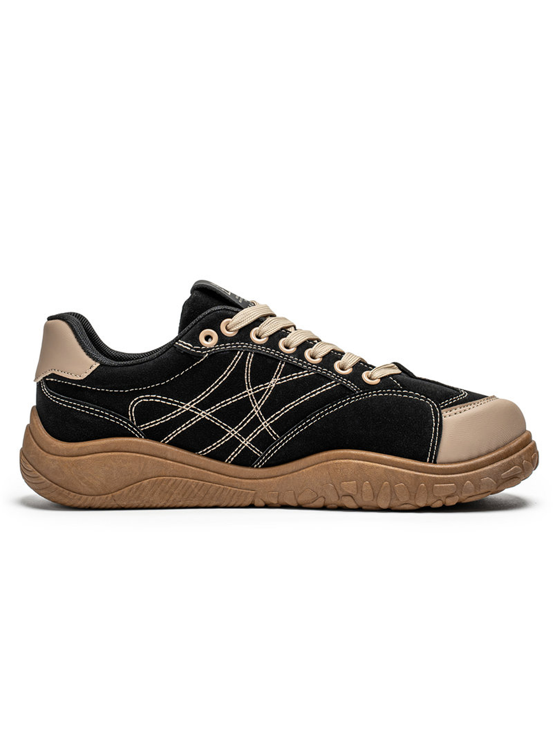 Mens Black Casual Shoes with Tan Sole