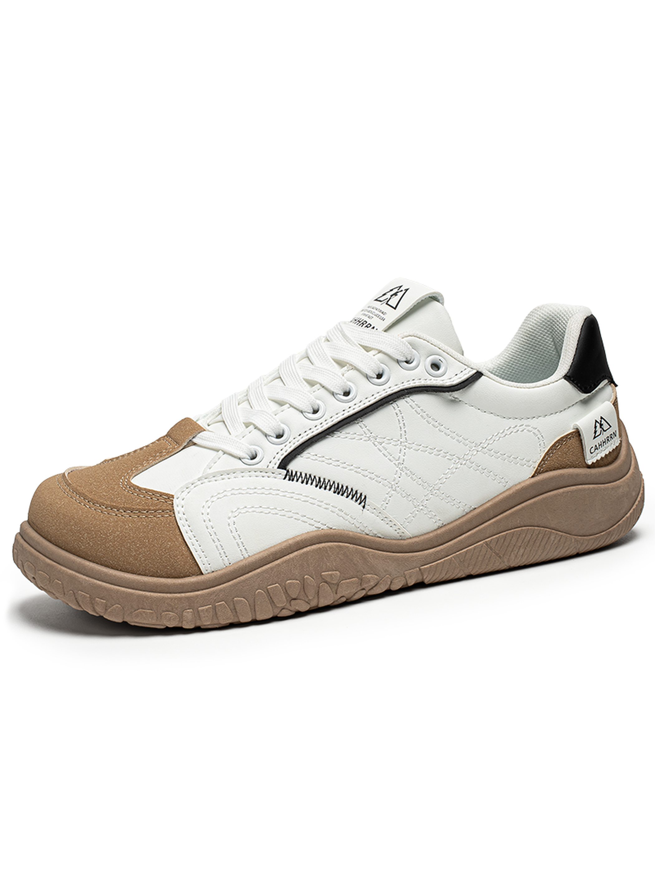 White and Brown Mens Casual Comfort Shoes