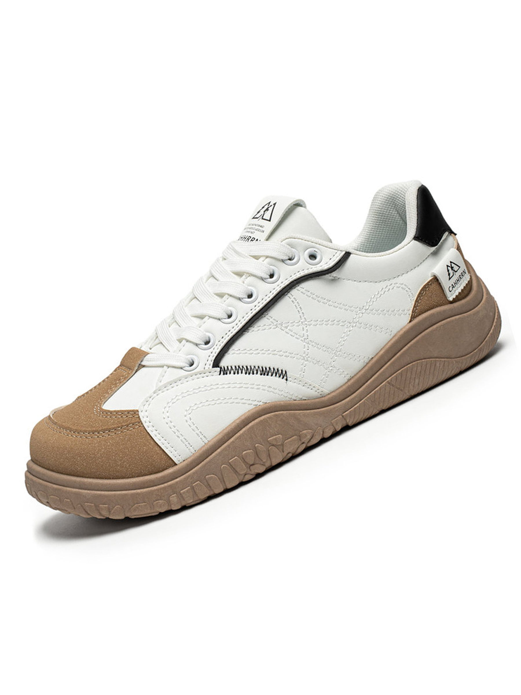 White and Brown Mens Casual Comfort Shoes