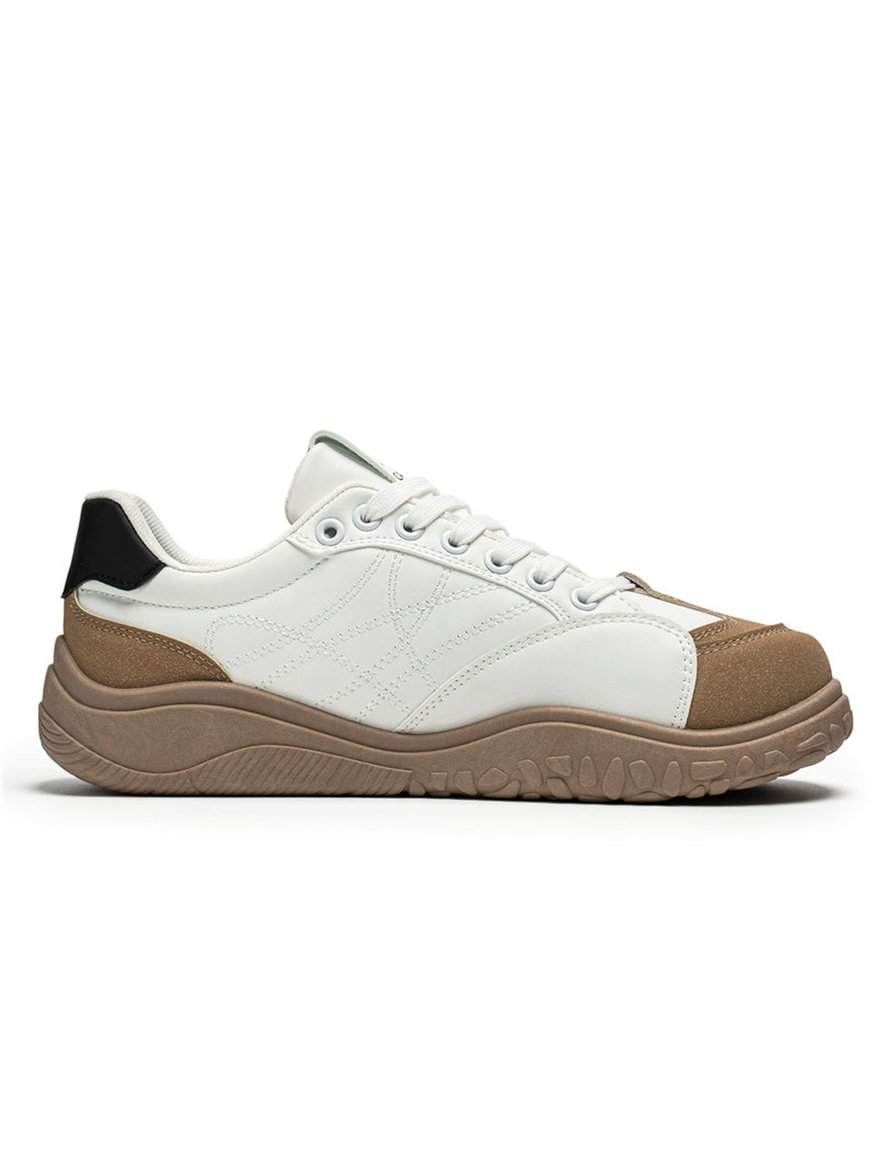 White and Brown Mens Casual Comfort Shoes