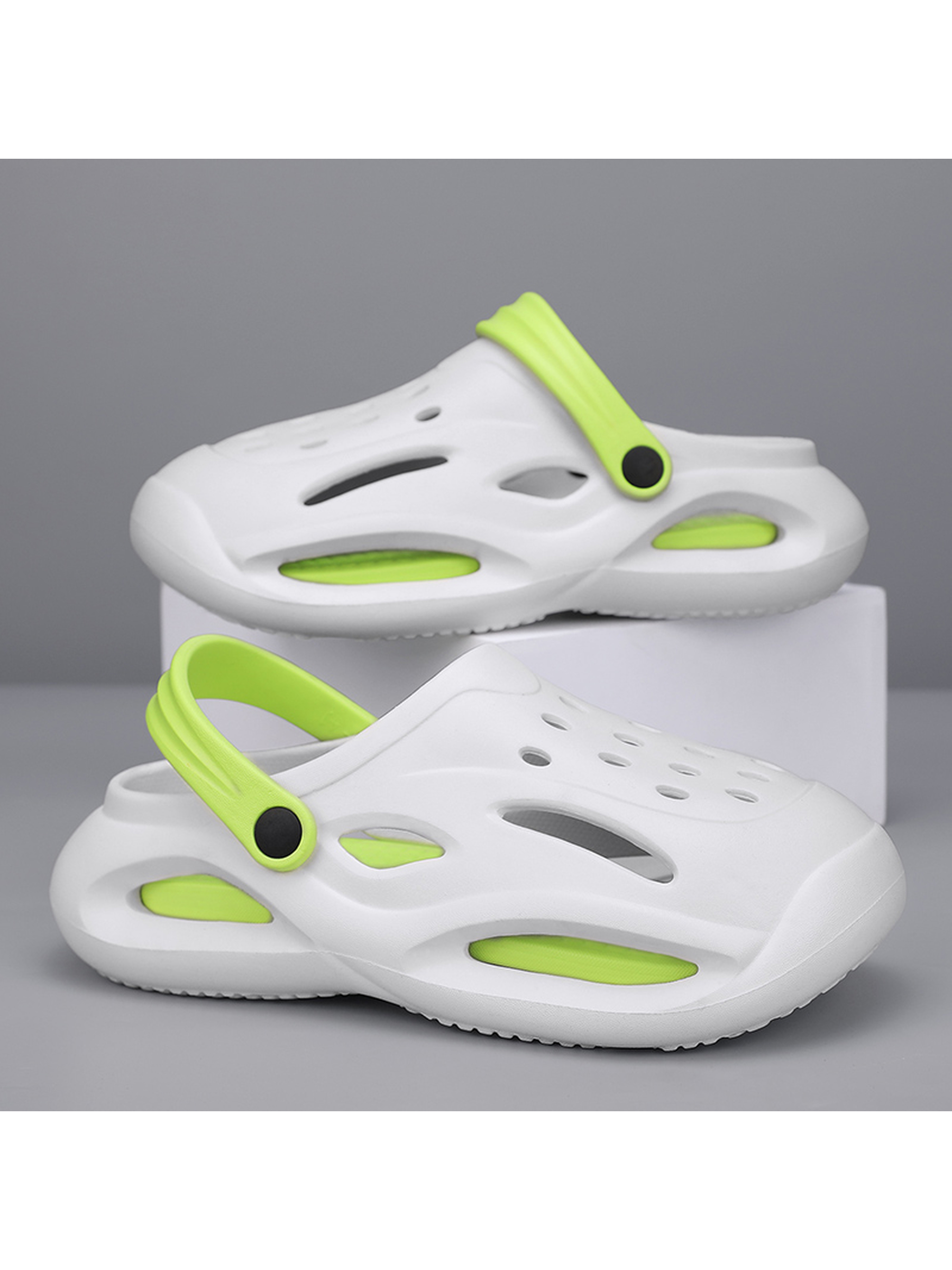 Mens White Slip-On Casual Sandals
