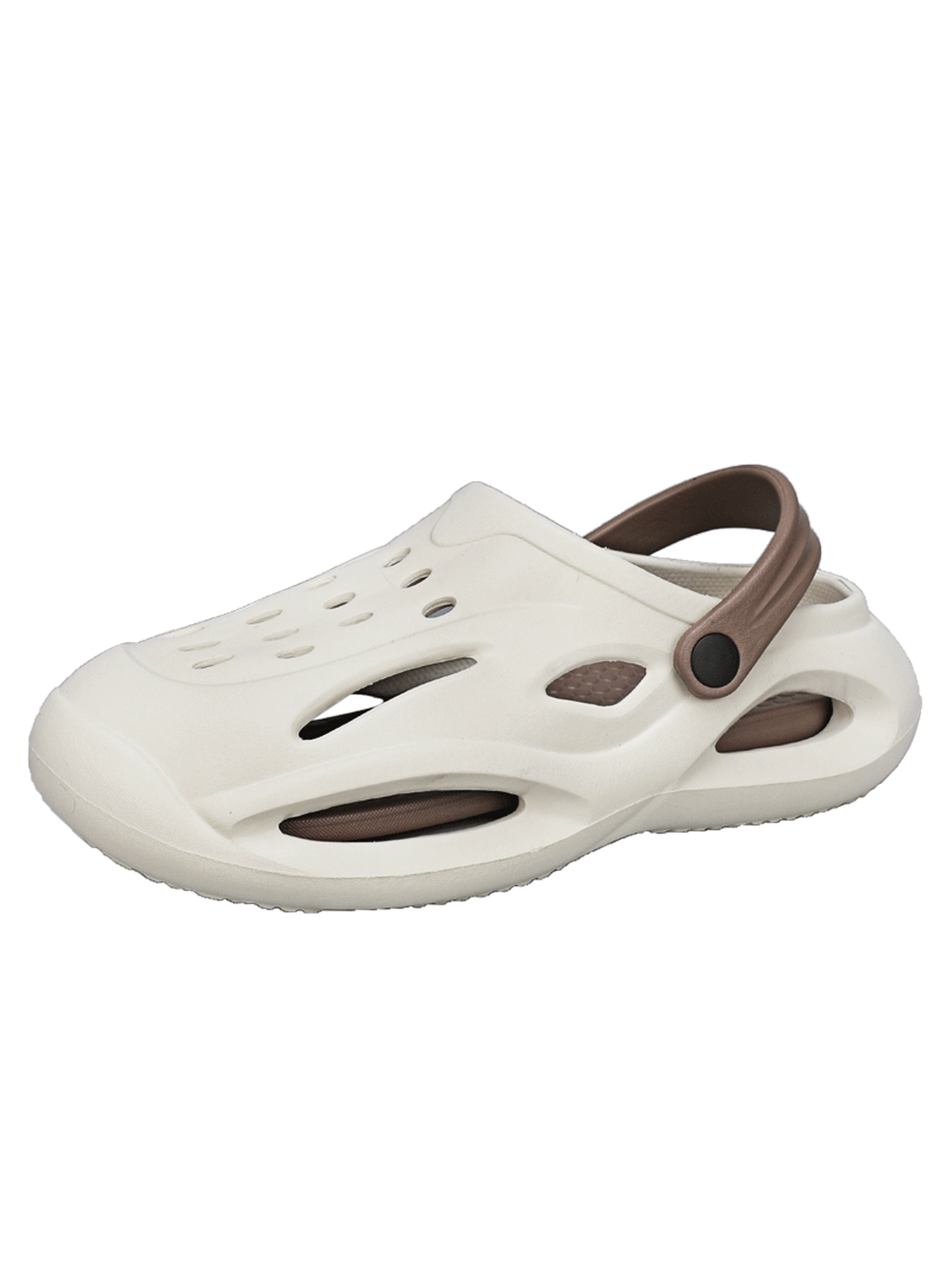 Beige Mens Comfort Clogs