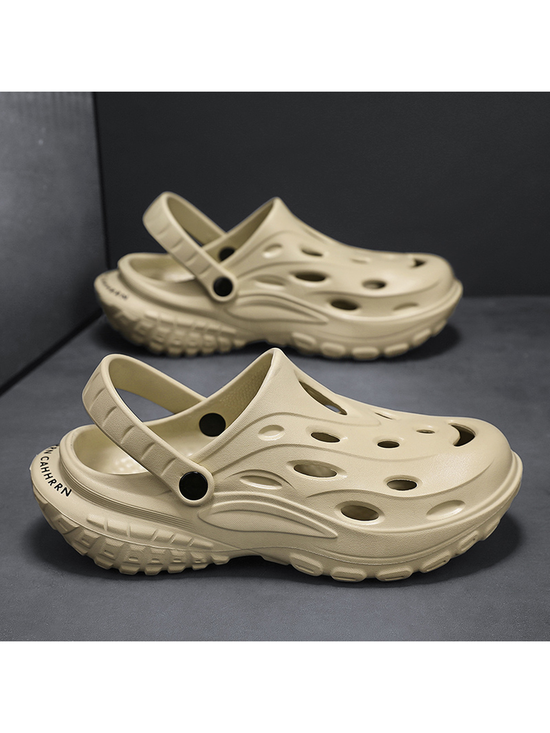 Mens Beige Canvas Casual Sandals