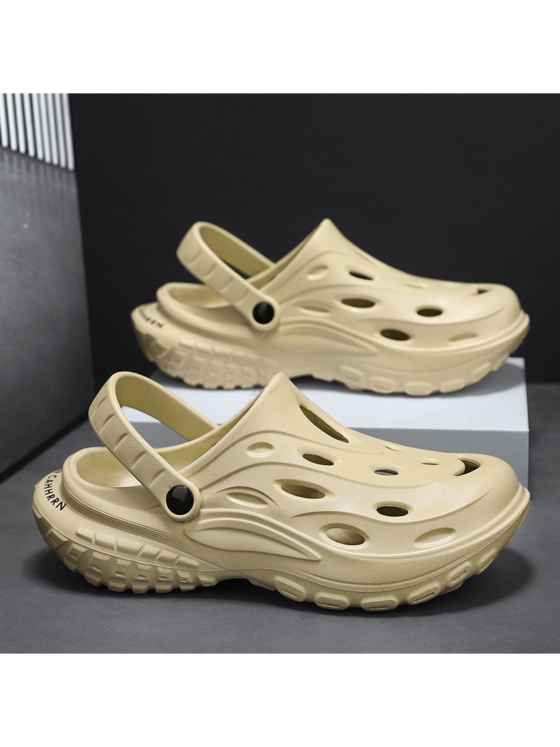 Mens Beige Canvas Casual Sandals