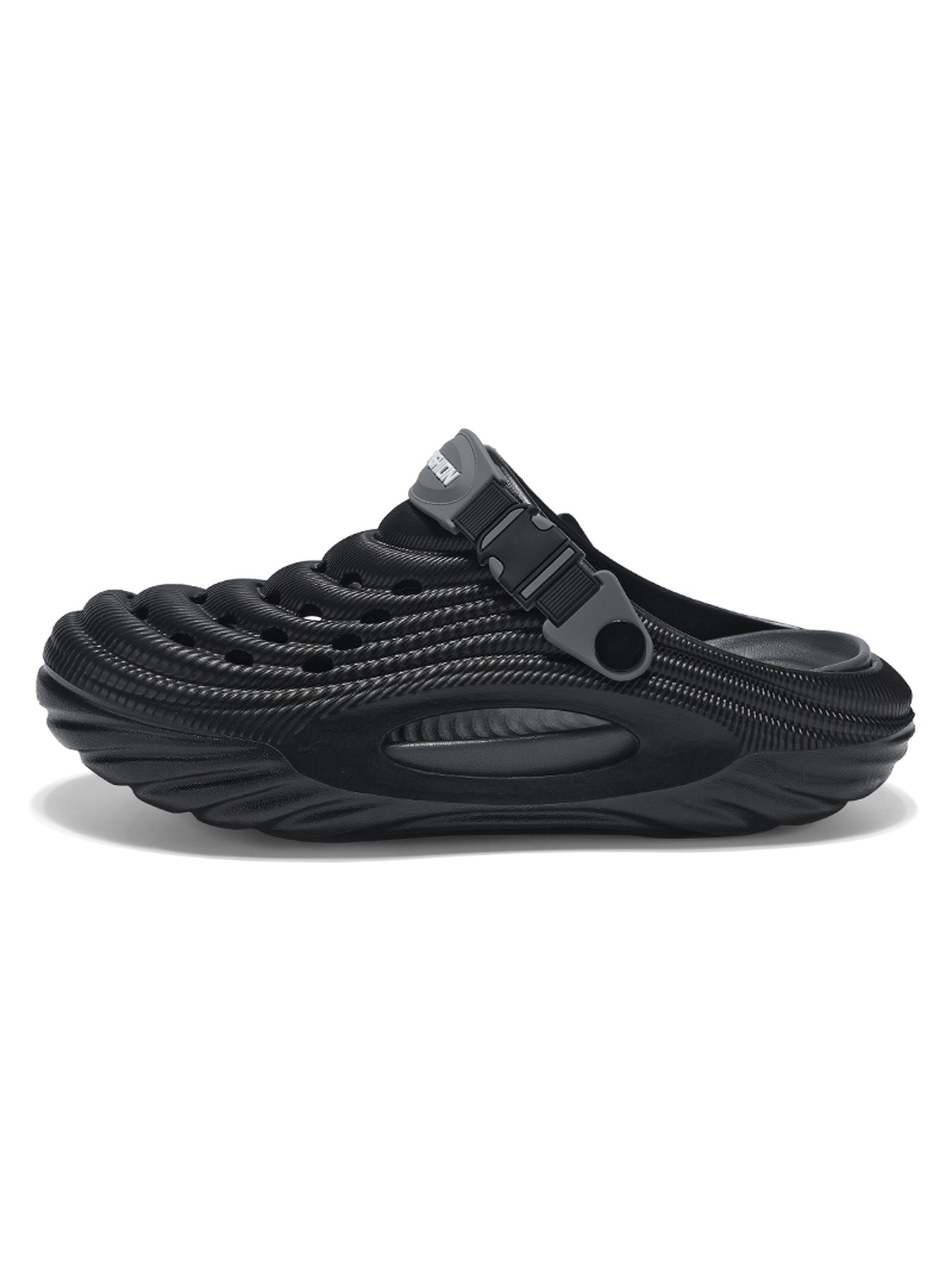 Black Casual Sandals with Adjustable Strap