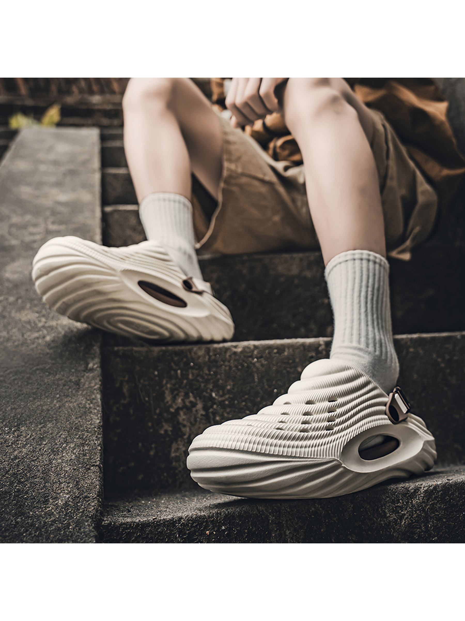 Beige Comfort Clogs - Casual Slip-On Sandals