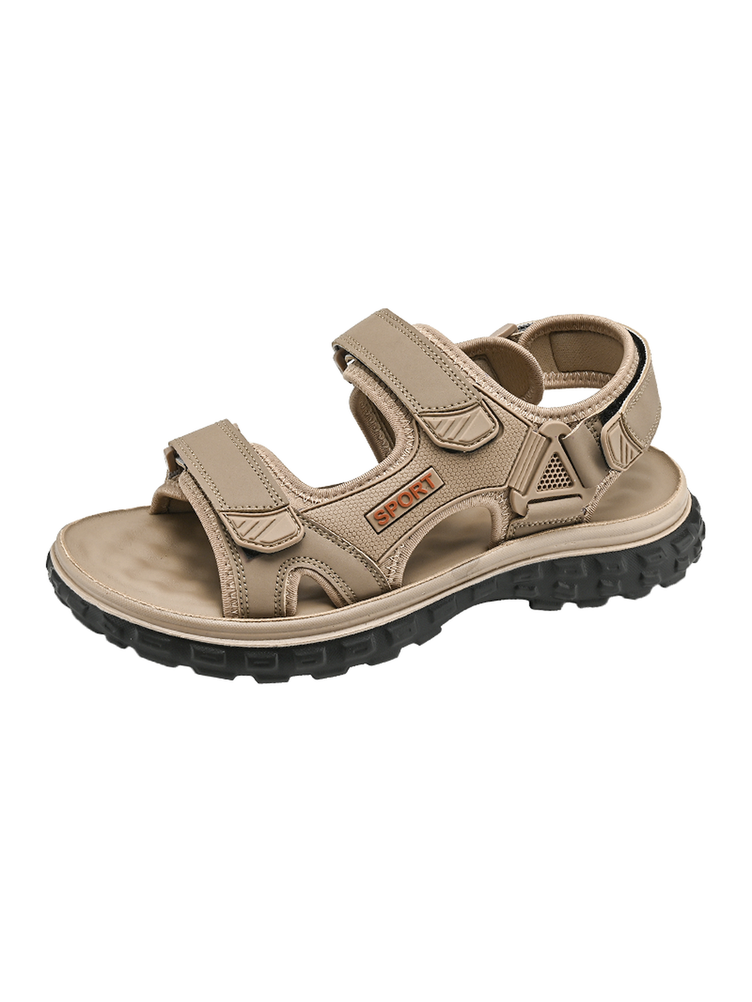 Beige Casual Sandals with Adjustable Strap