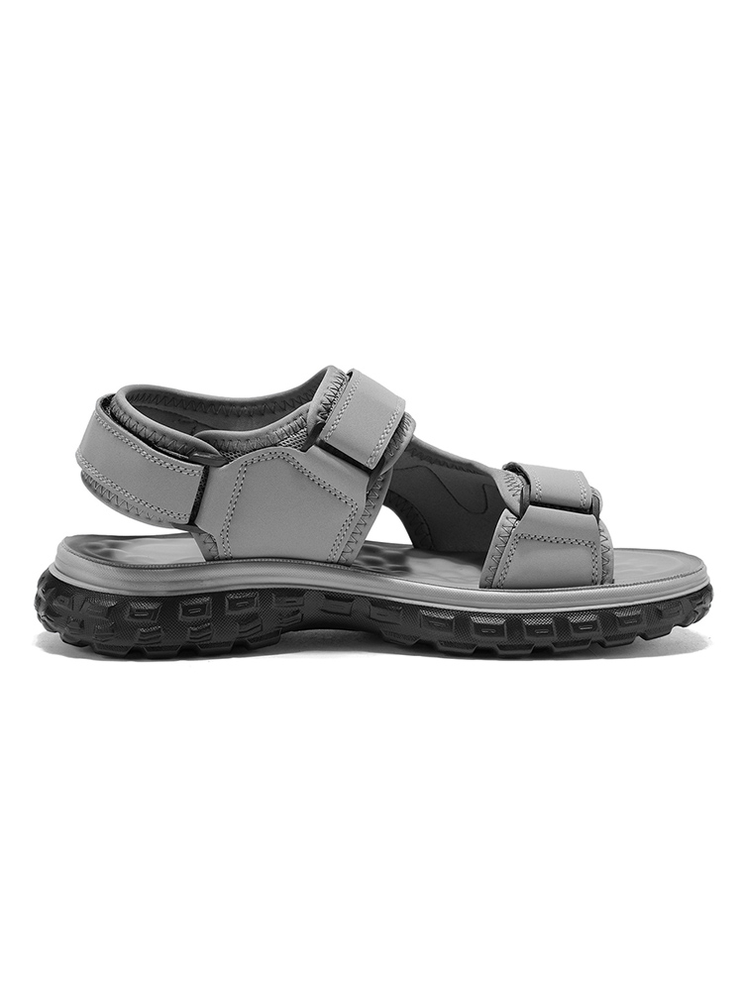 Grey Casual Velcro Sandals