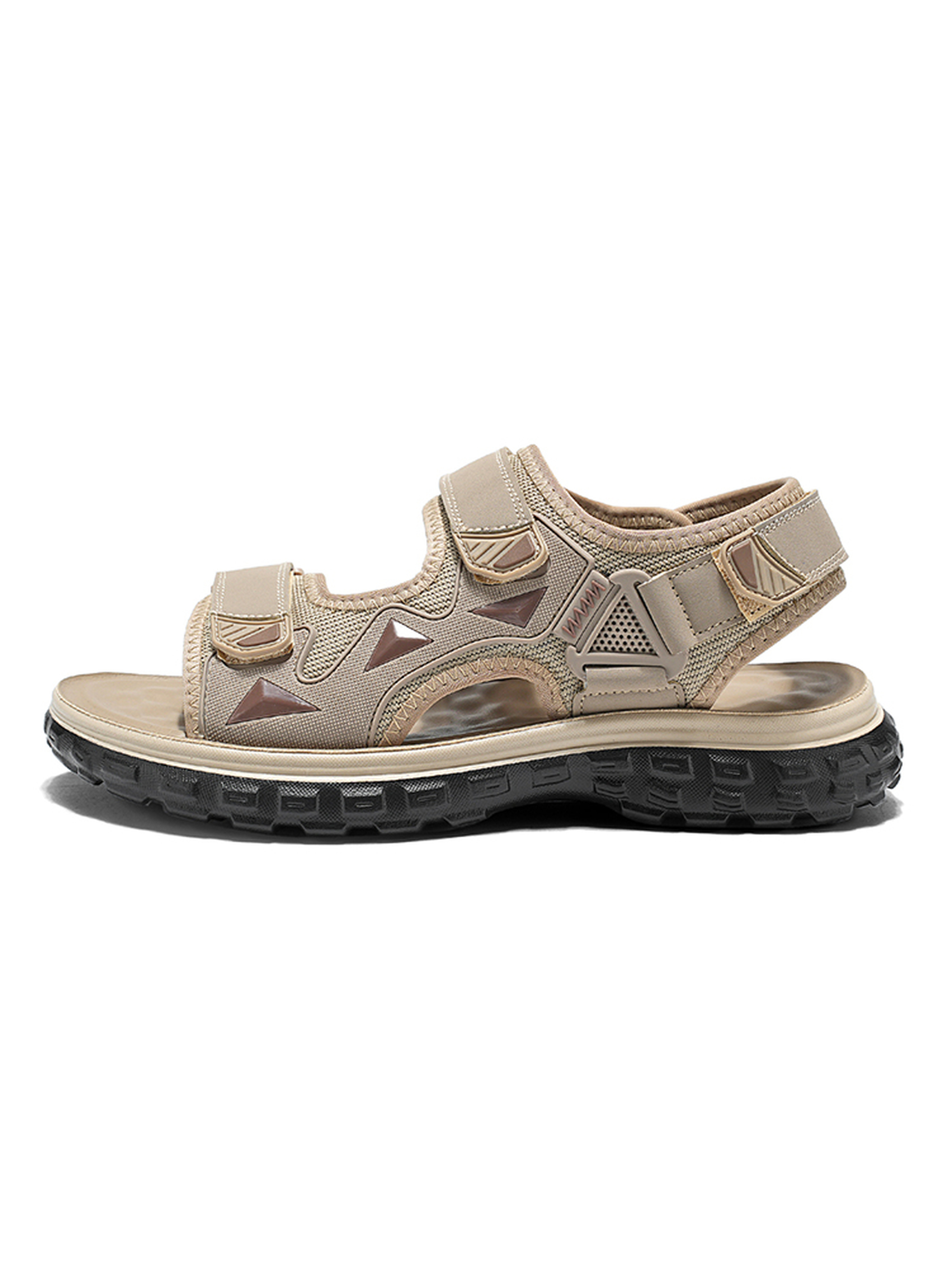 Beige Casual Velcro Sandals