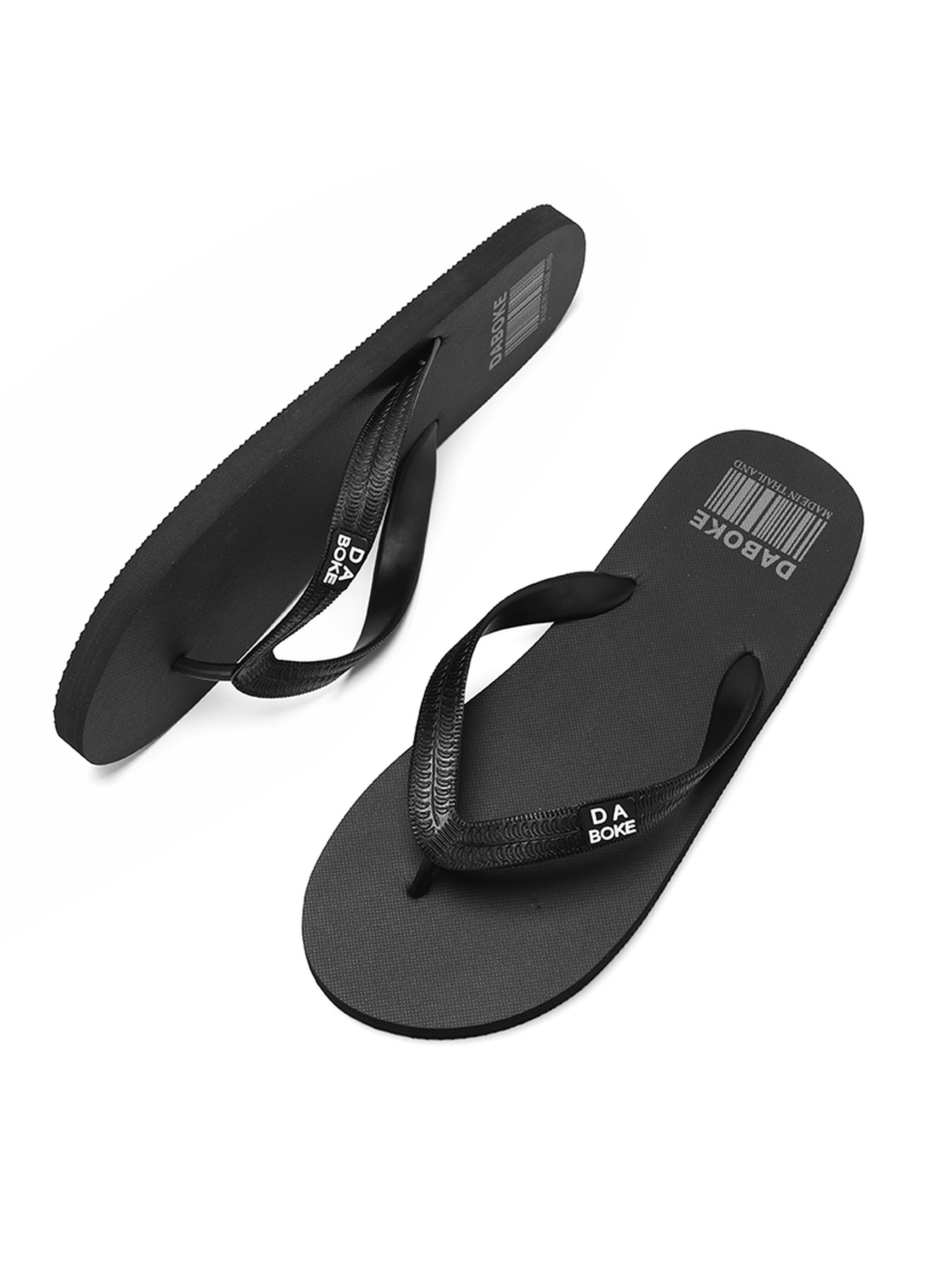 Mens Black Beach Flip-Flops