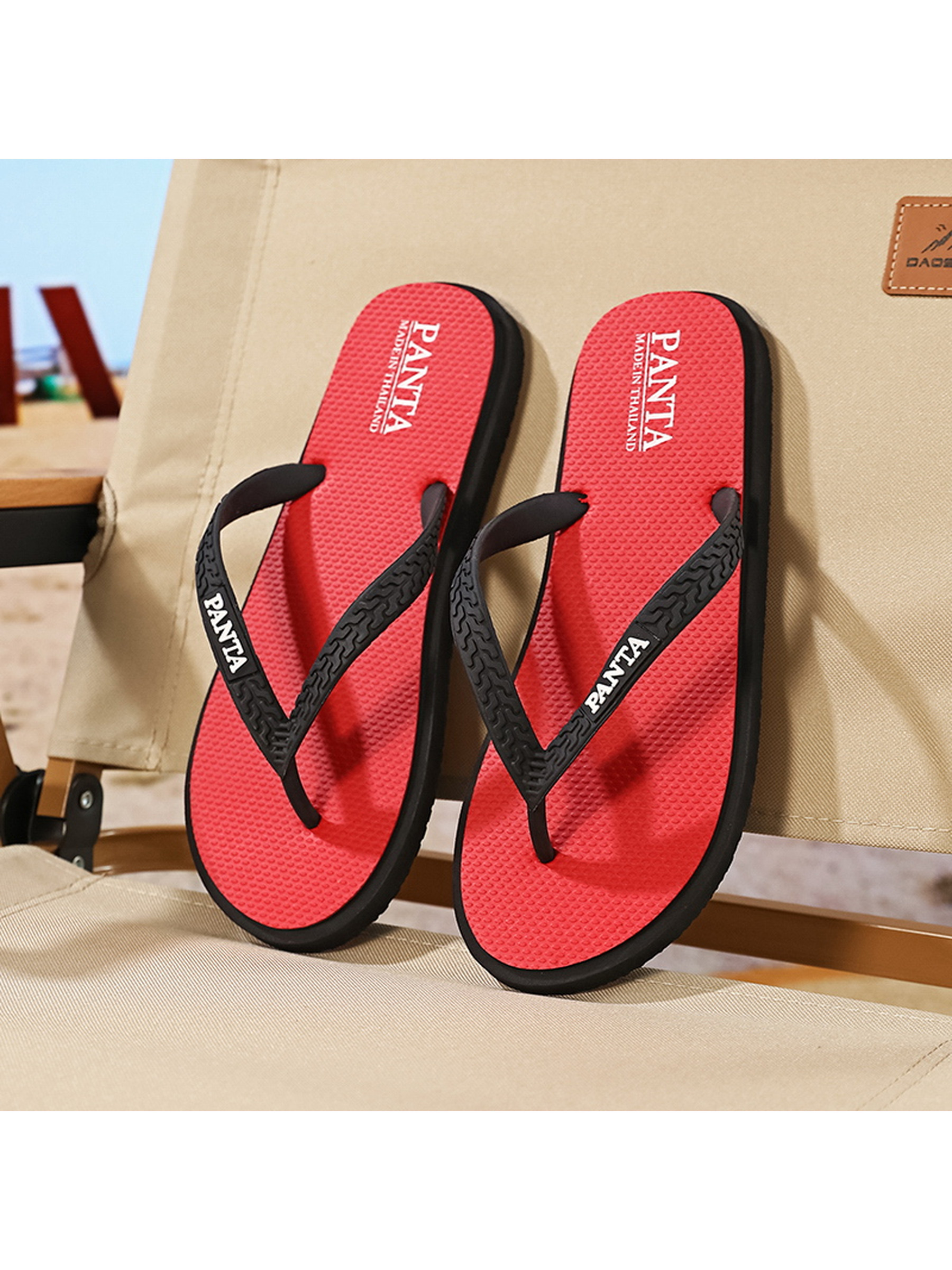 Red Comfort Slip-On Flip Flops