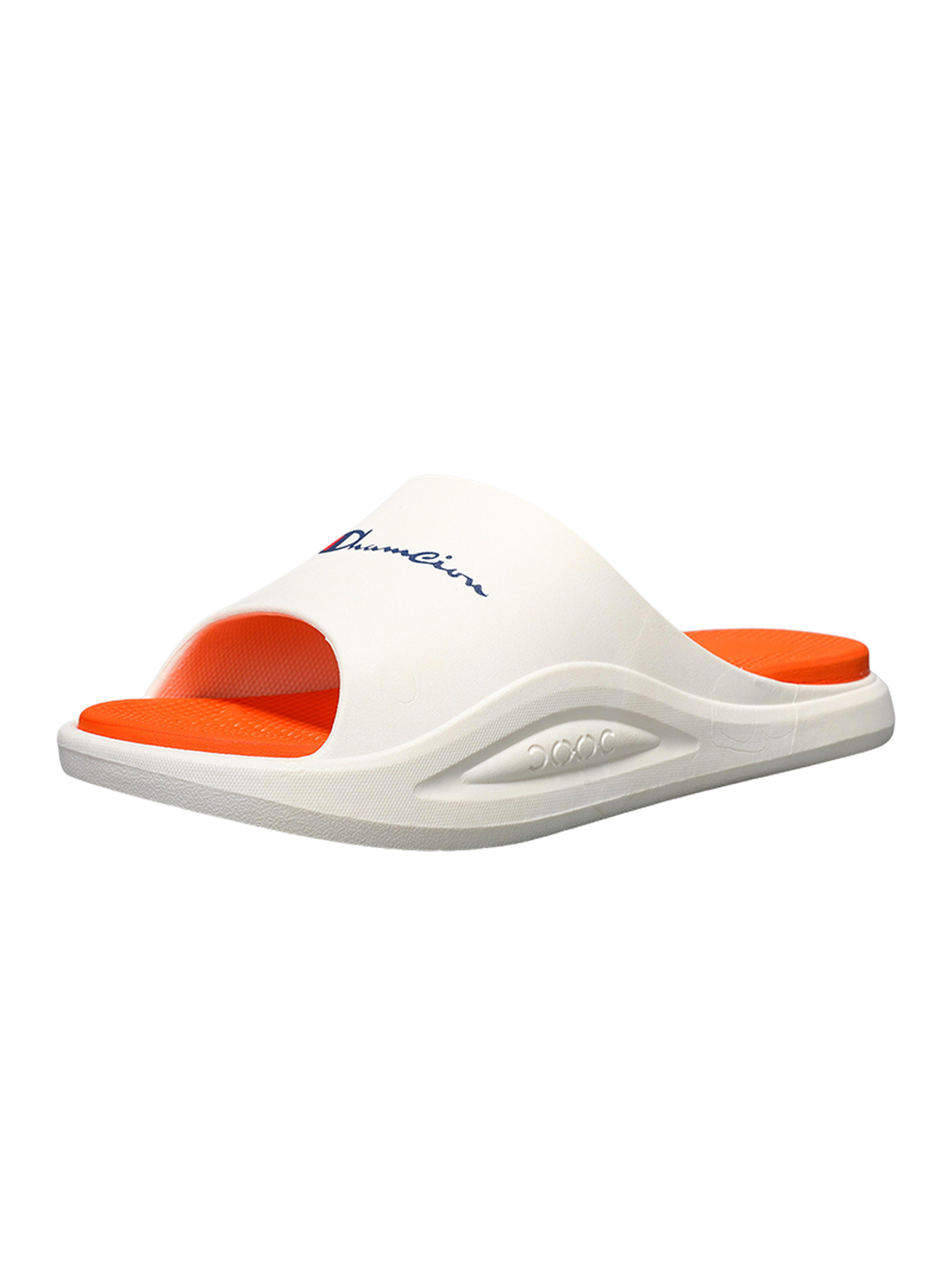 Mens Orange Comfort Slide Sandals