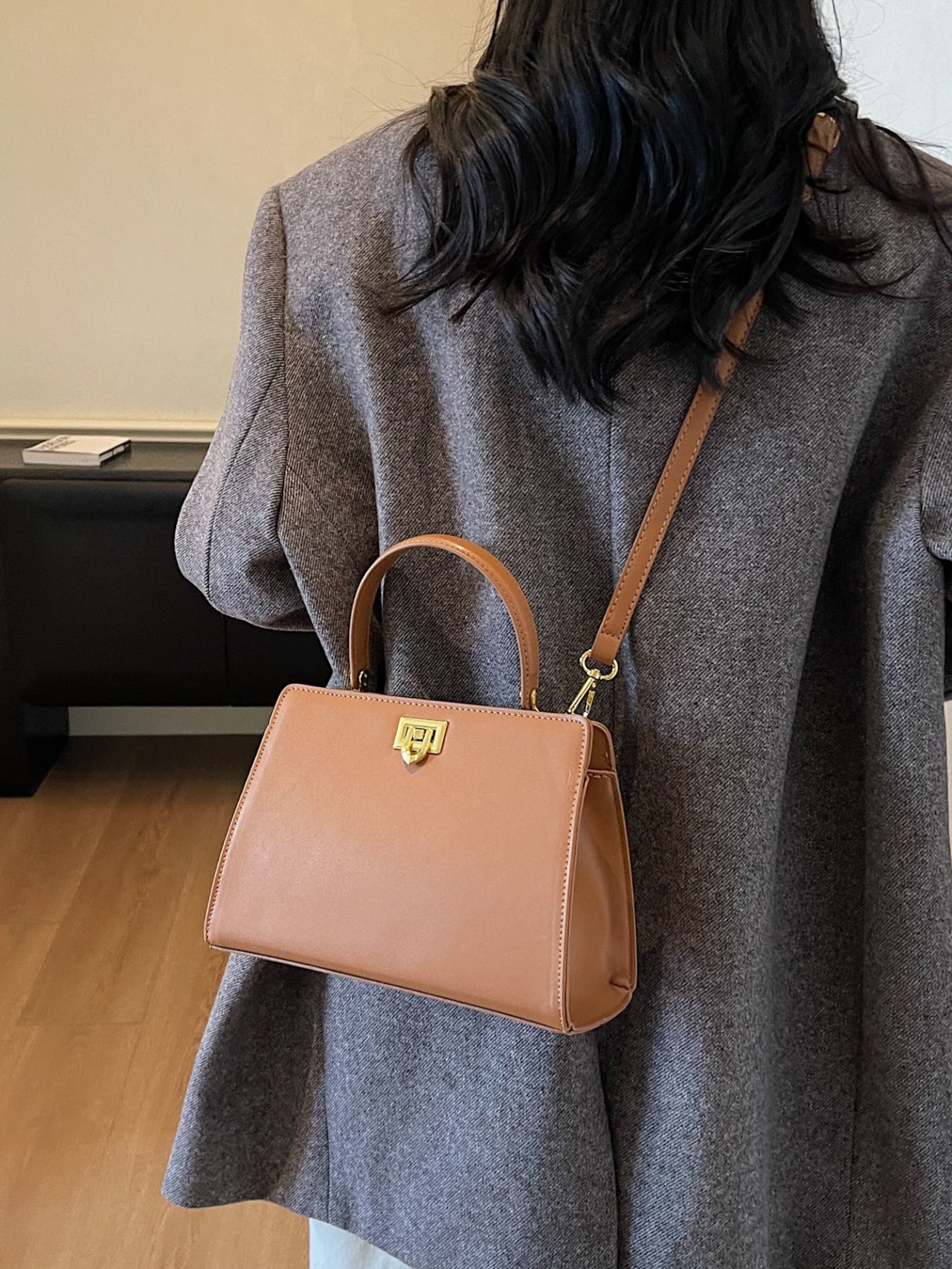  Brown Crossbody Handbag with Strap