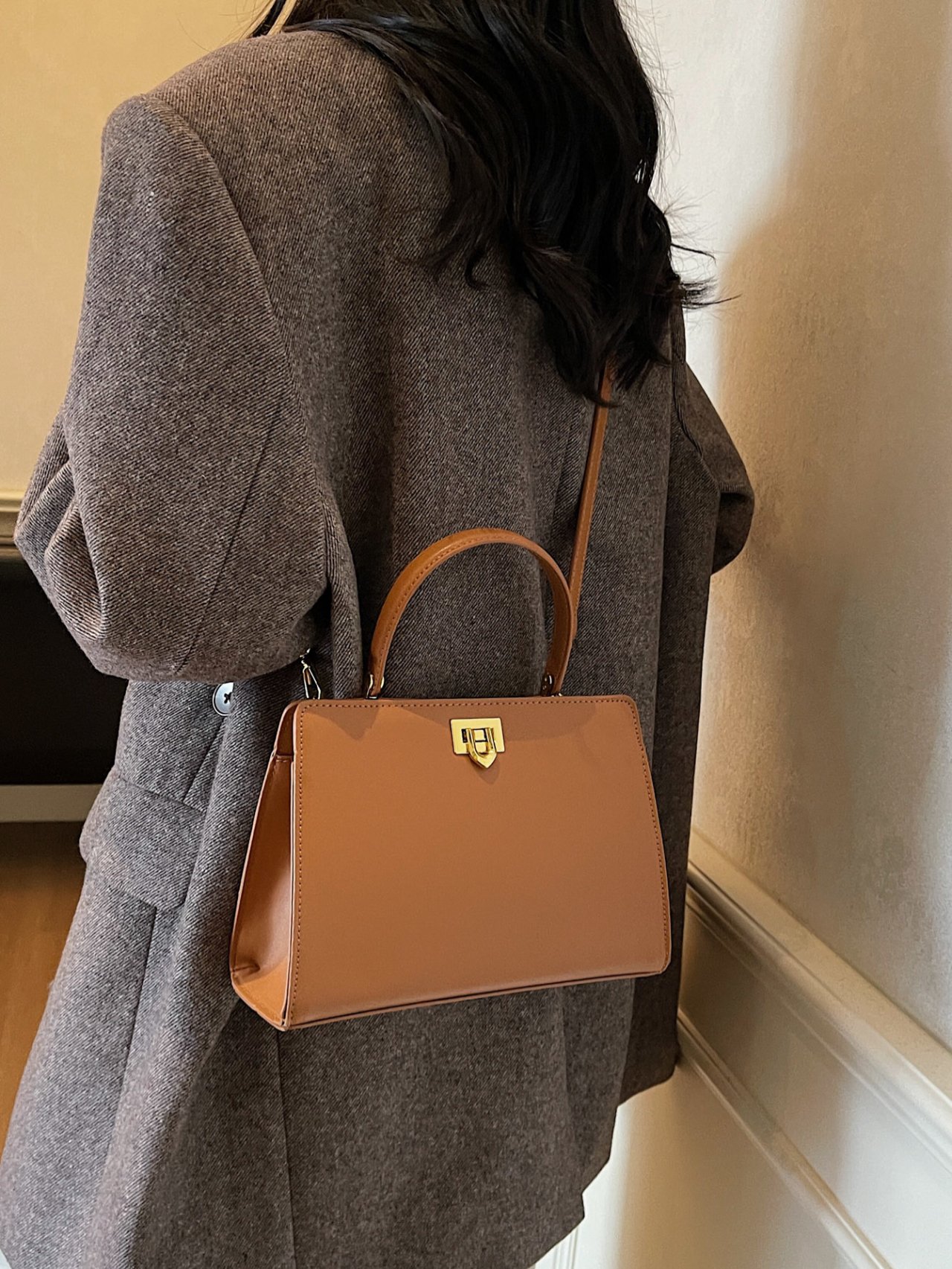  Brown Crossbody Handbag with Strap