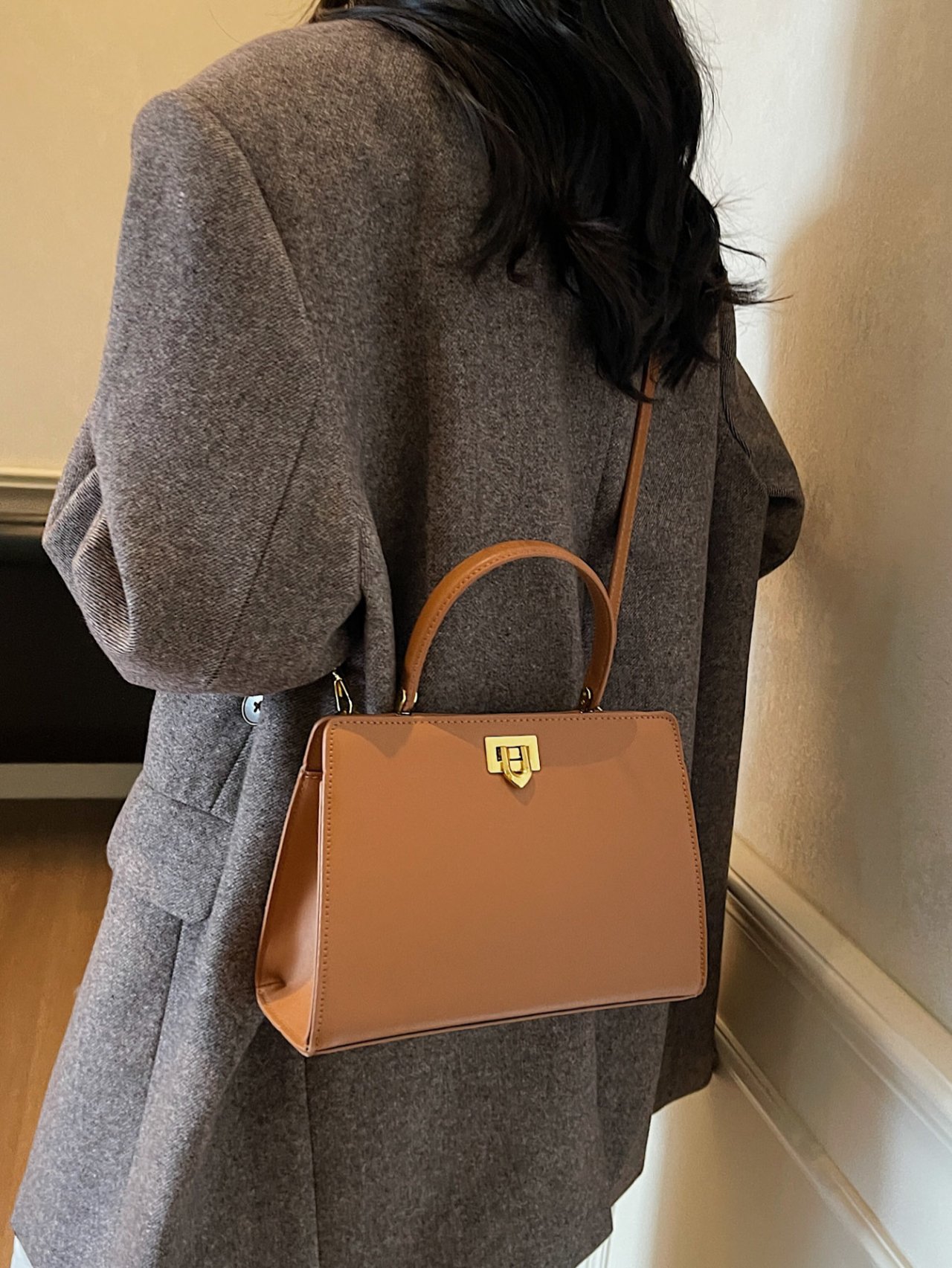 Brown Crossbody Handbag with Strap