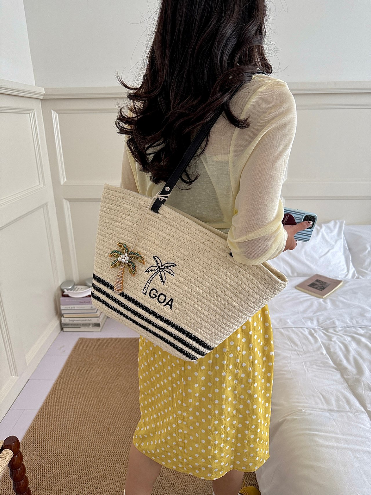 Off-White Palm Tree Goa Tote Shoulder Bag