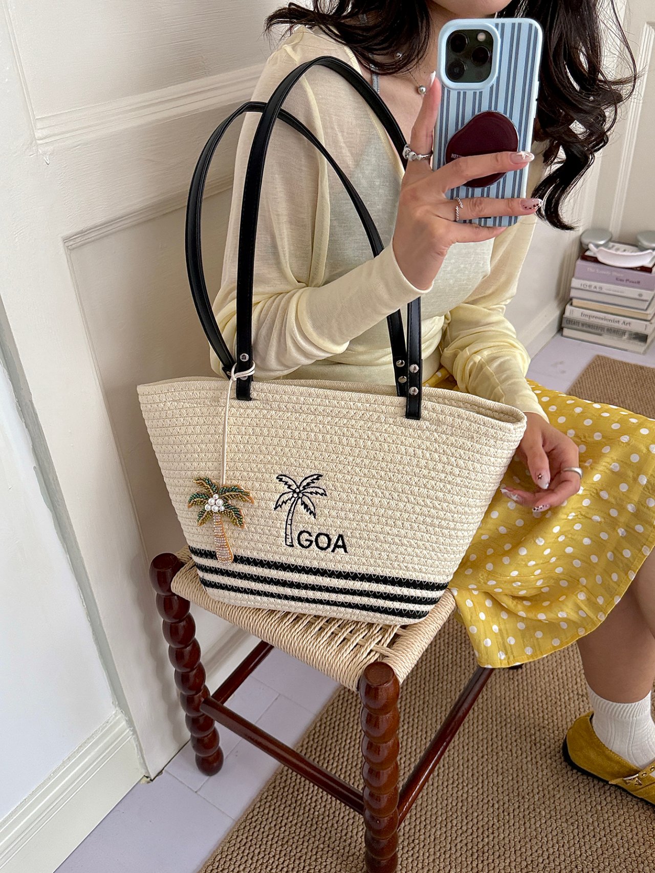 Off-White Palm Tree Goa Tote Shoulder Bag