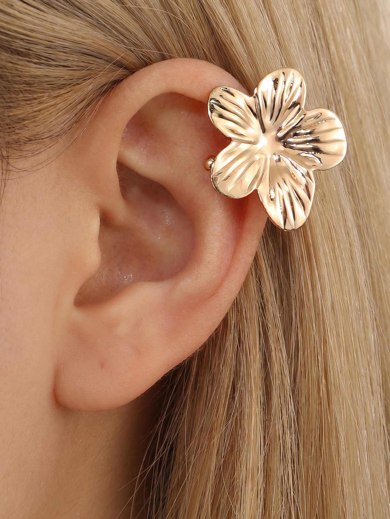 Gold Flower Ear Cuff