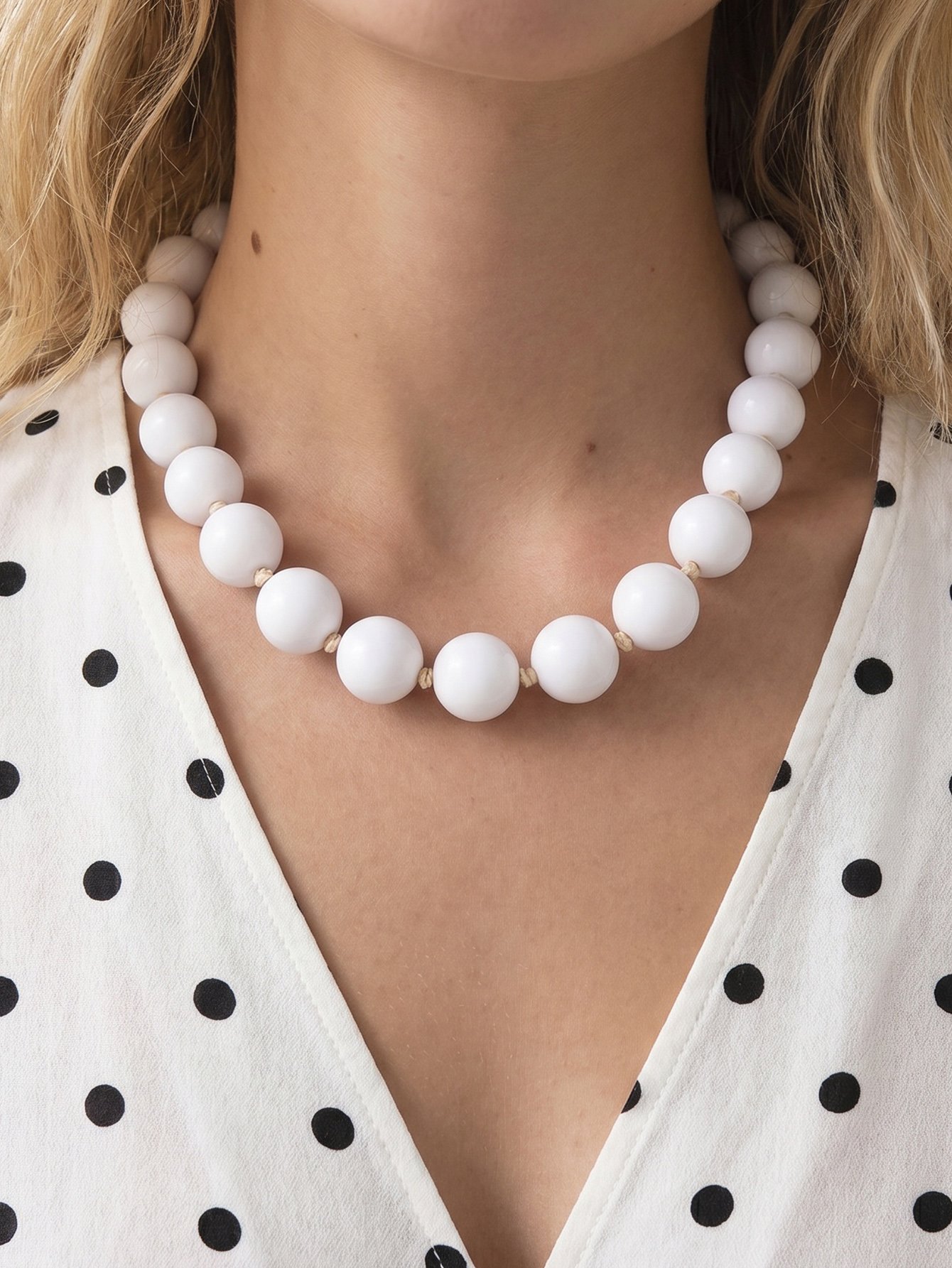 White Beaded Necklace
