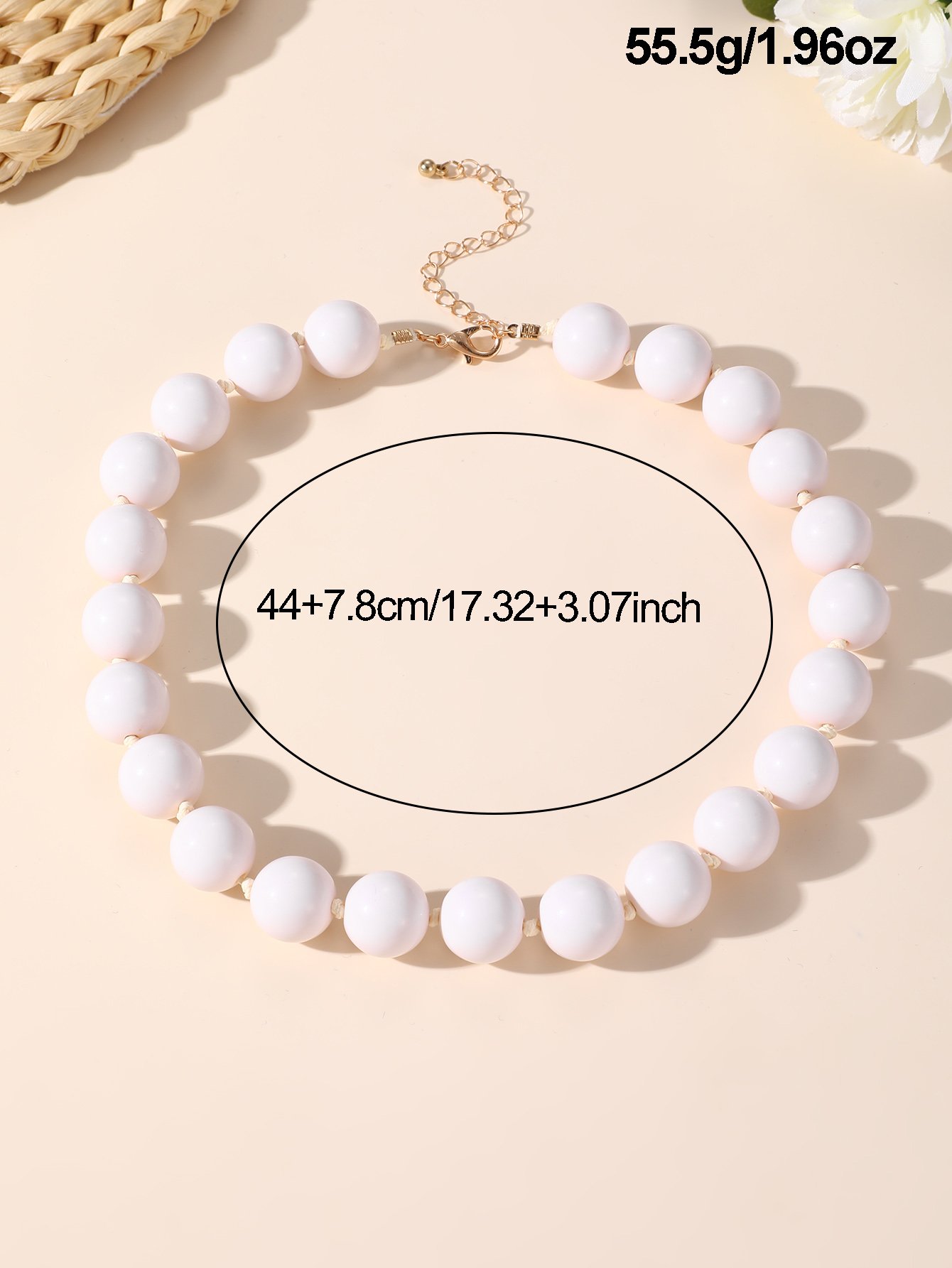 White Beaded Necklace