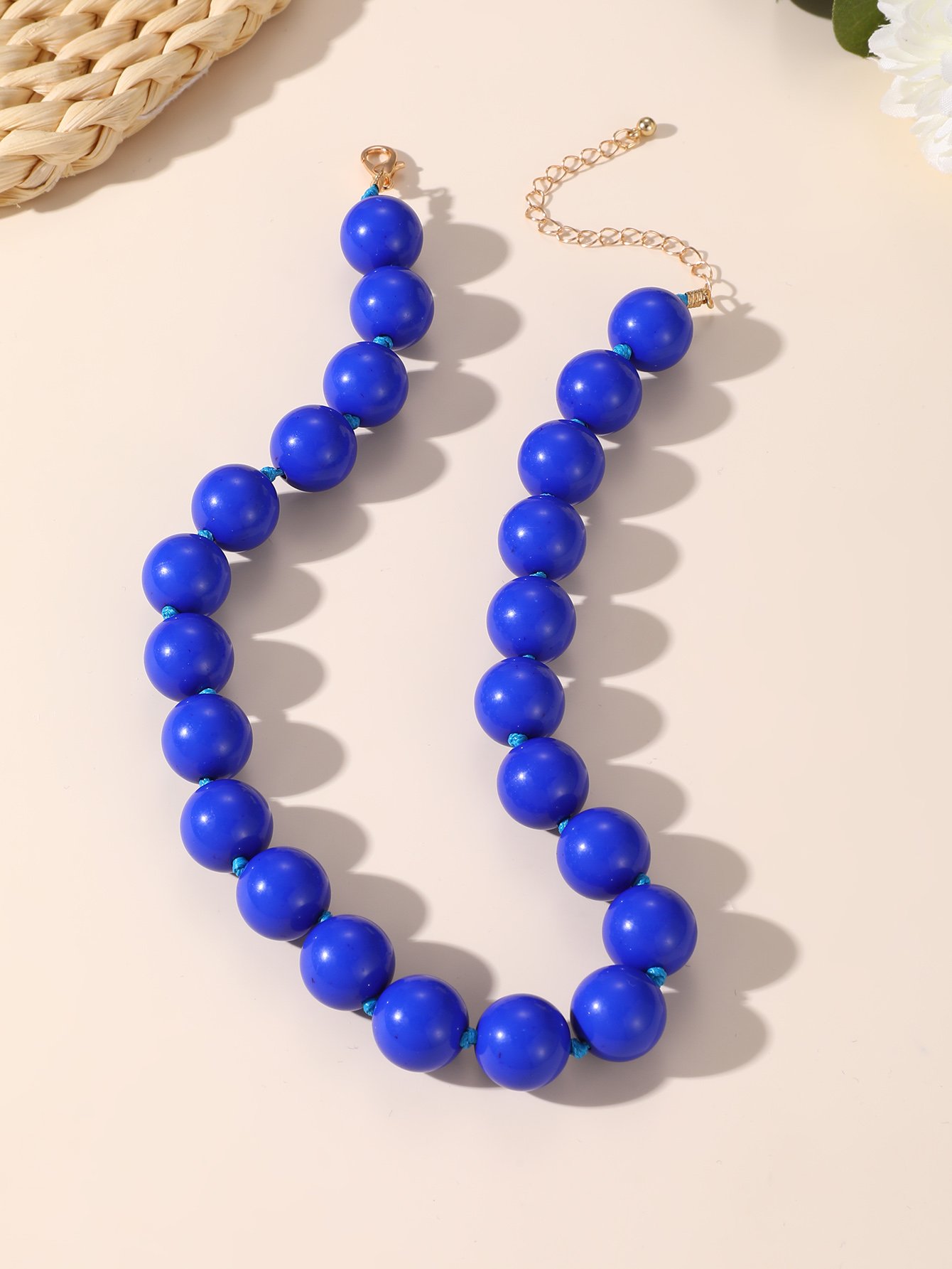 Dark Blue Beaded Necklace
