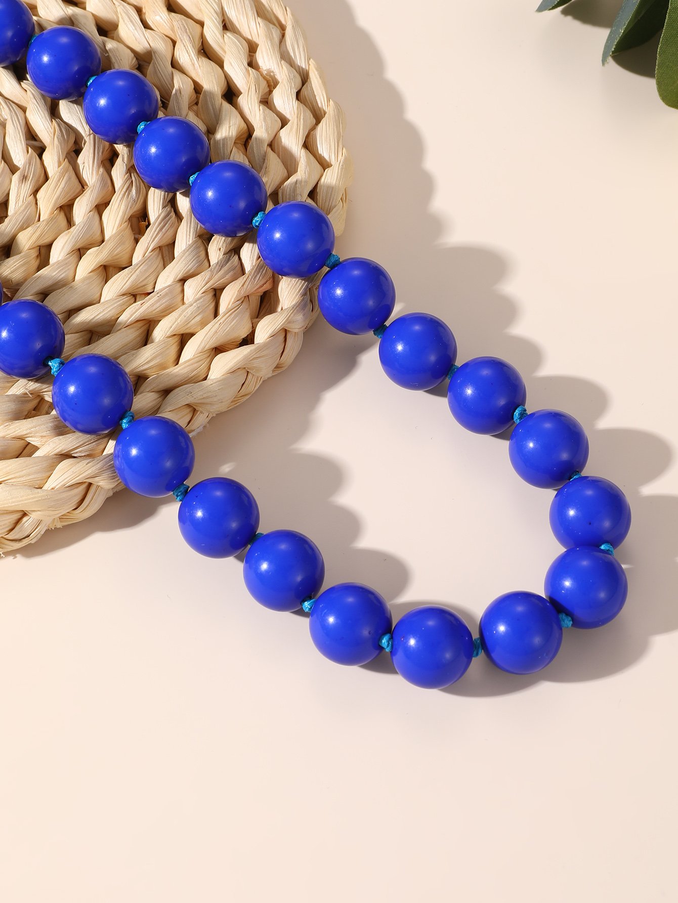Dark Blue Beaded Necklace