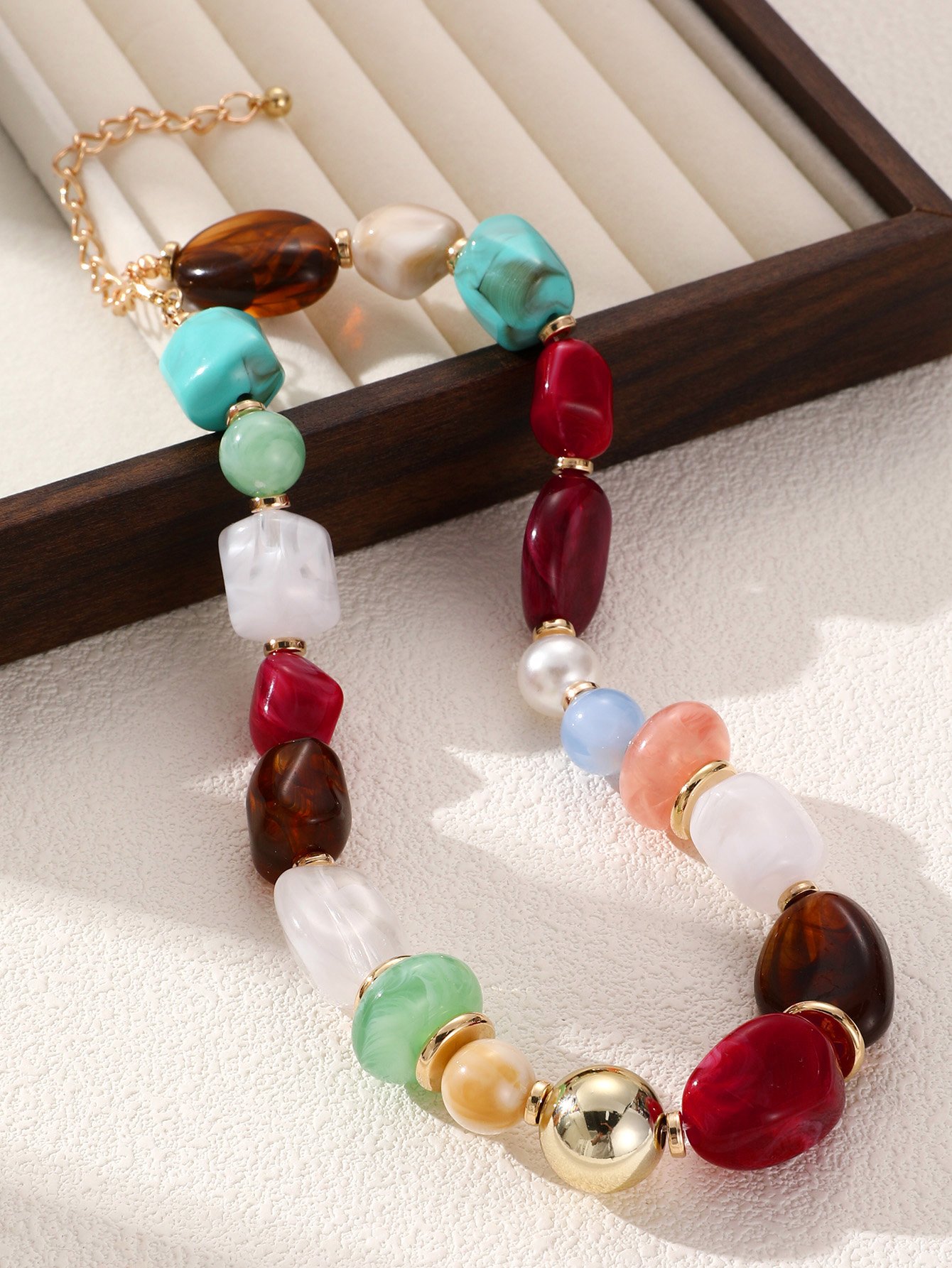 Multi-Color Beaded Statement Necklace
