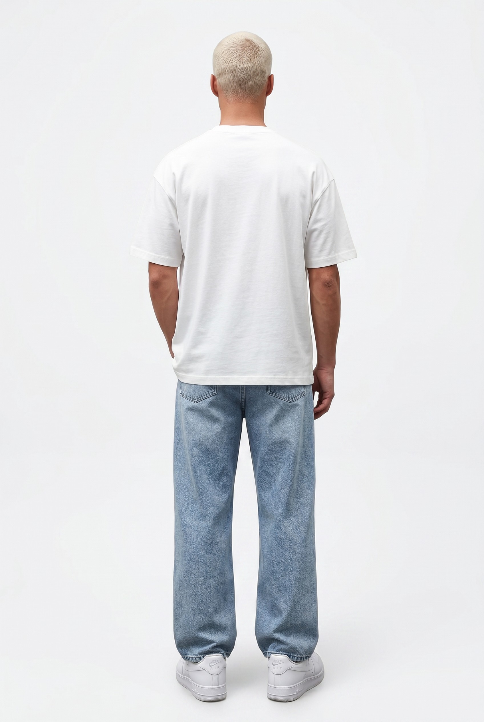 Cream Oversized Short Sleeve T-Shirt - Casual Round Neck