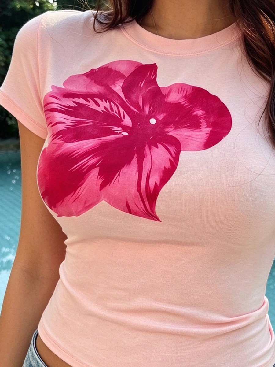Floral Print Short Sleeve Top