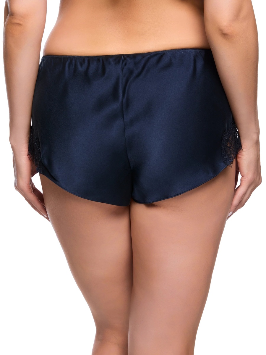 Dark Blue Lace Detailed Pajama Shorts
