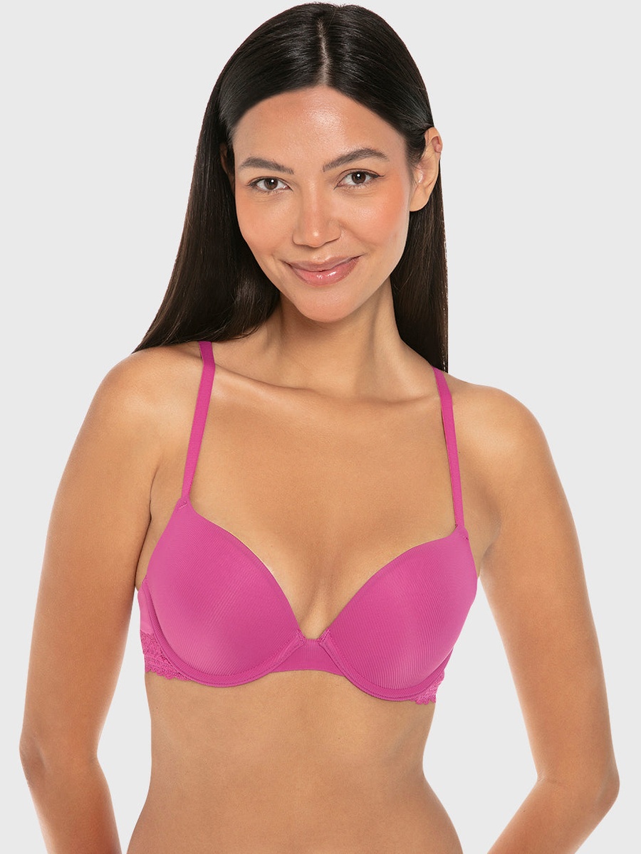 Casual Comfort Rib Push up Plunge Bra