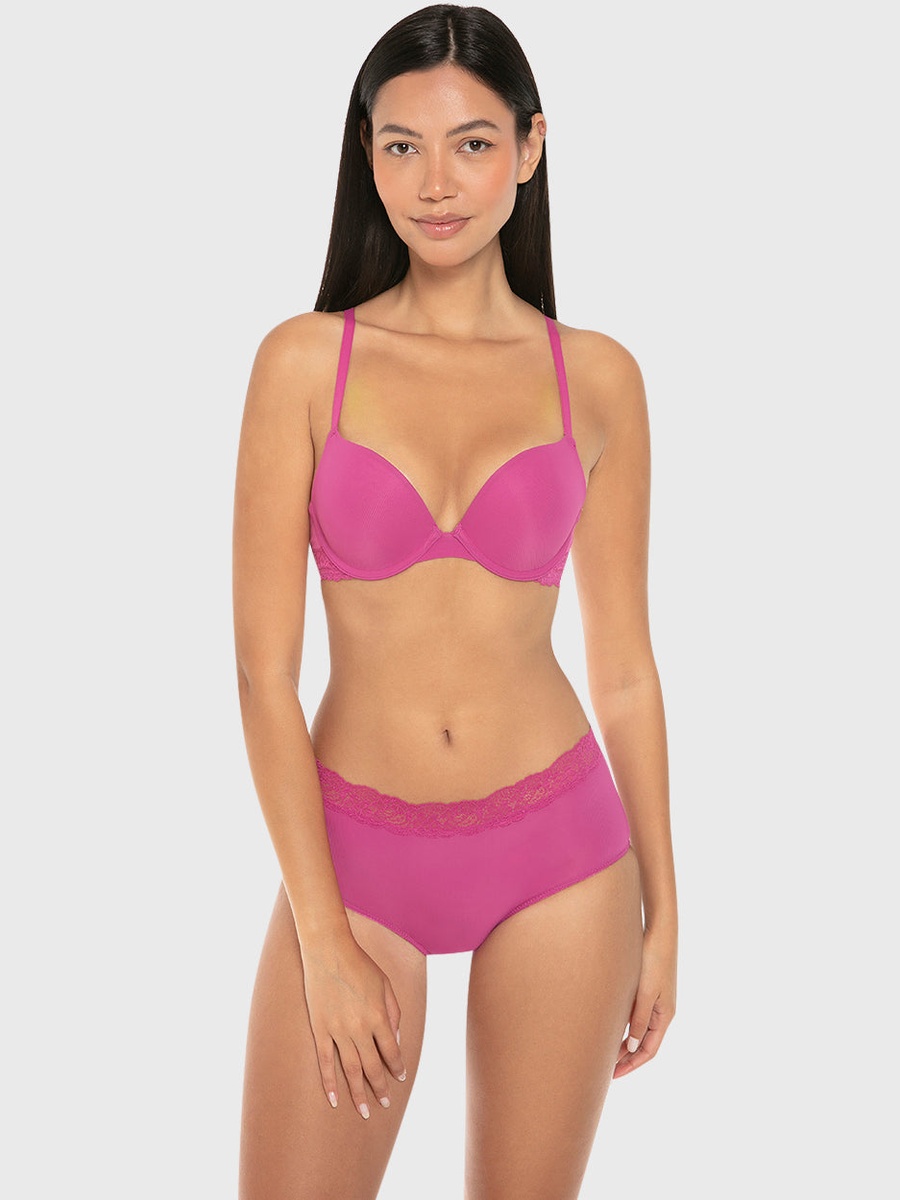 Casual Comfort Rib Push up Plunge Bra