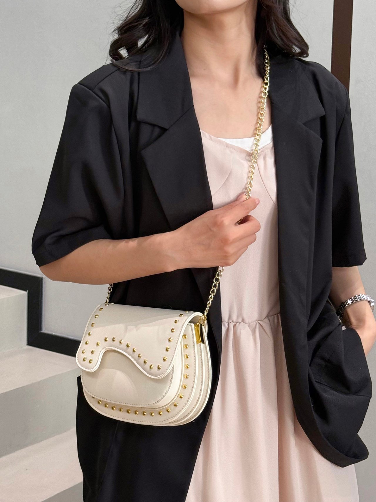 Off-White Studded Shoulder Bag