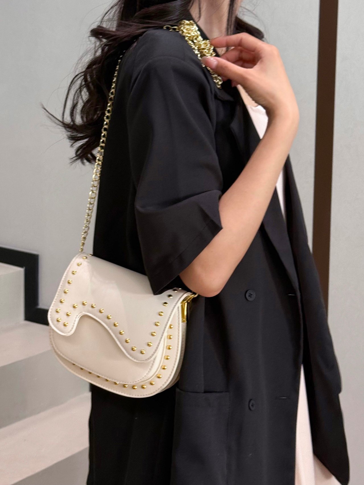 Off-White Studded Shoulder Bag