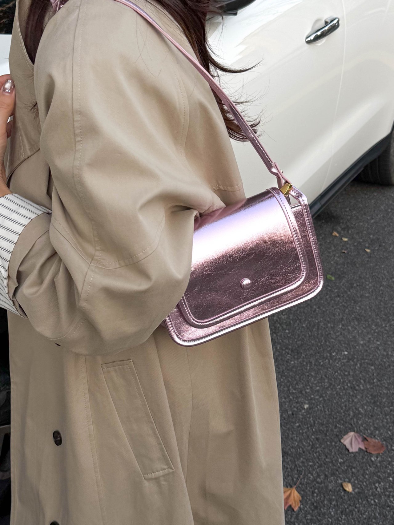 Metallic Pink Crossbody Bag