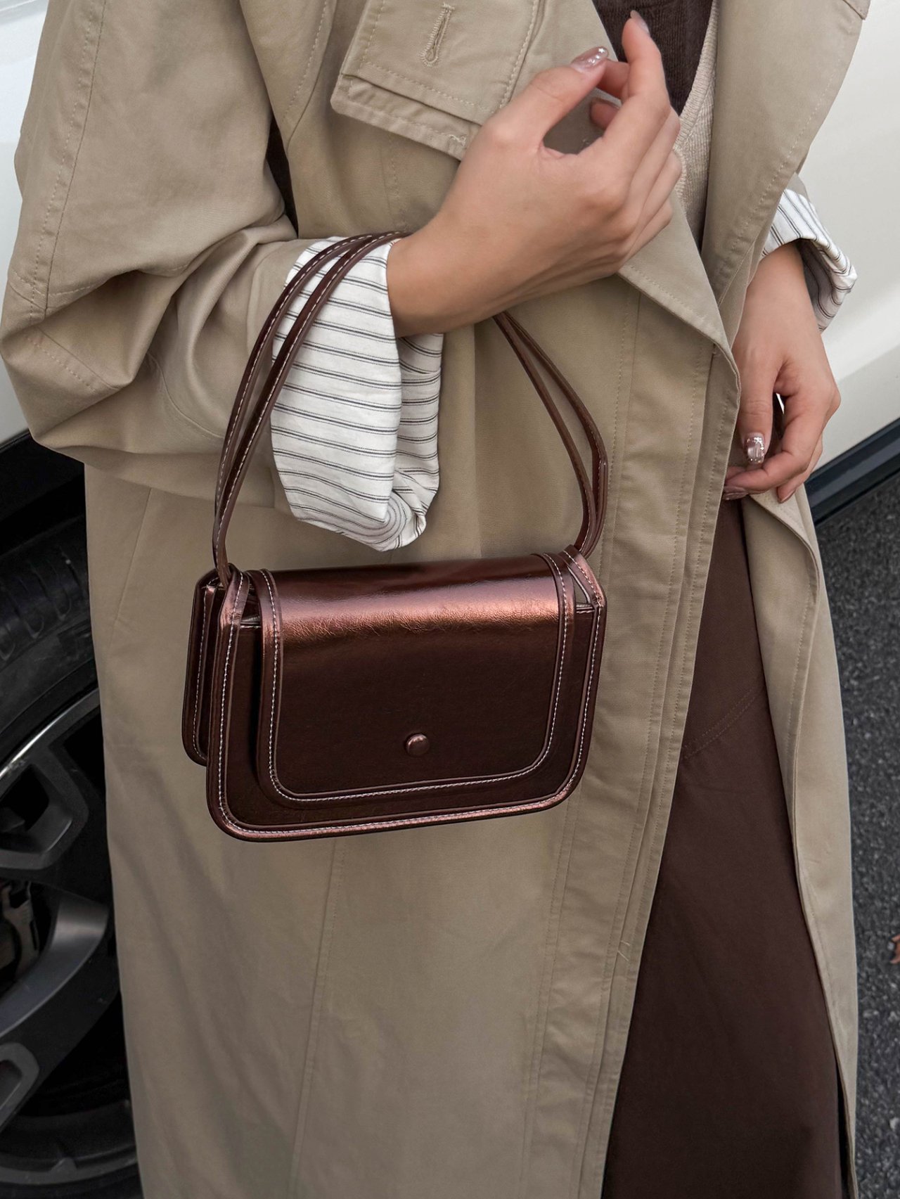 Bronze Metallic Handbag