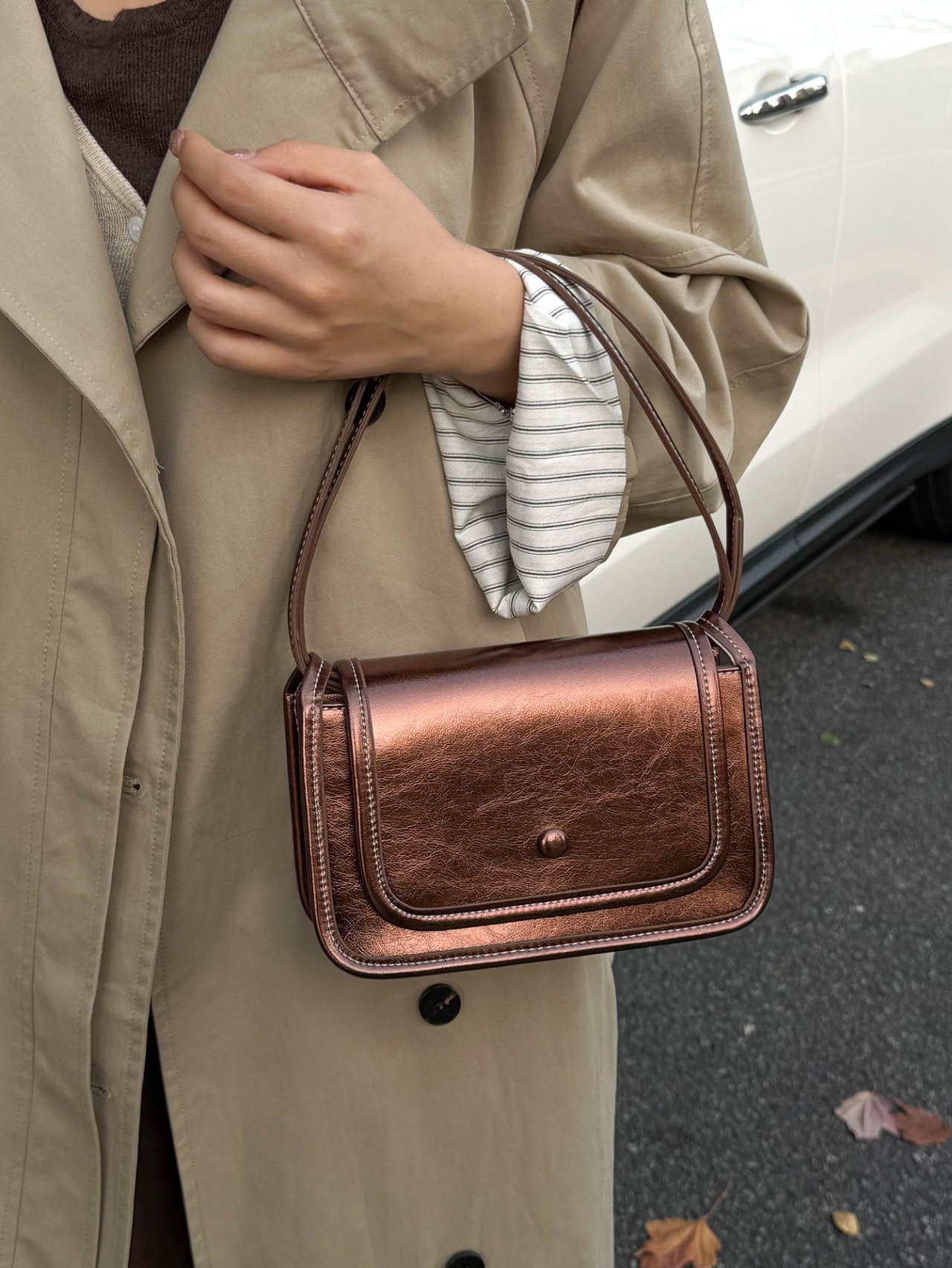 Bronze Metallic Handbag