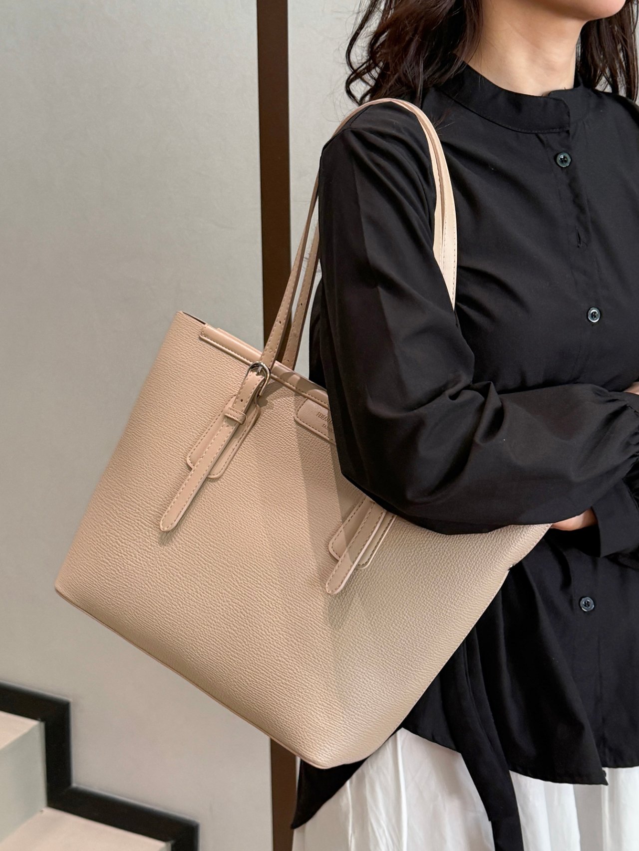 Khaki Solid Shoulder Bag